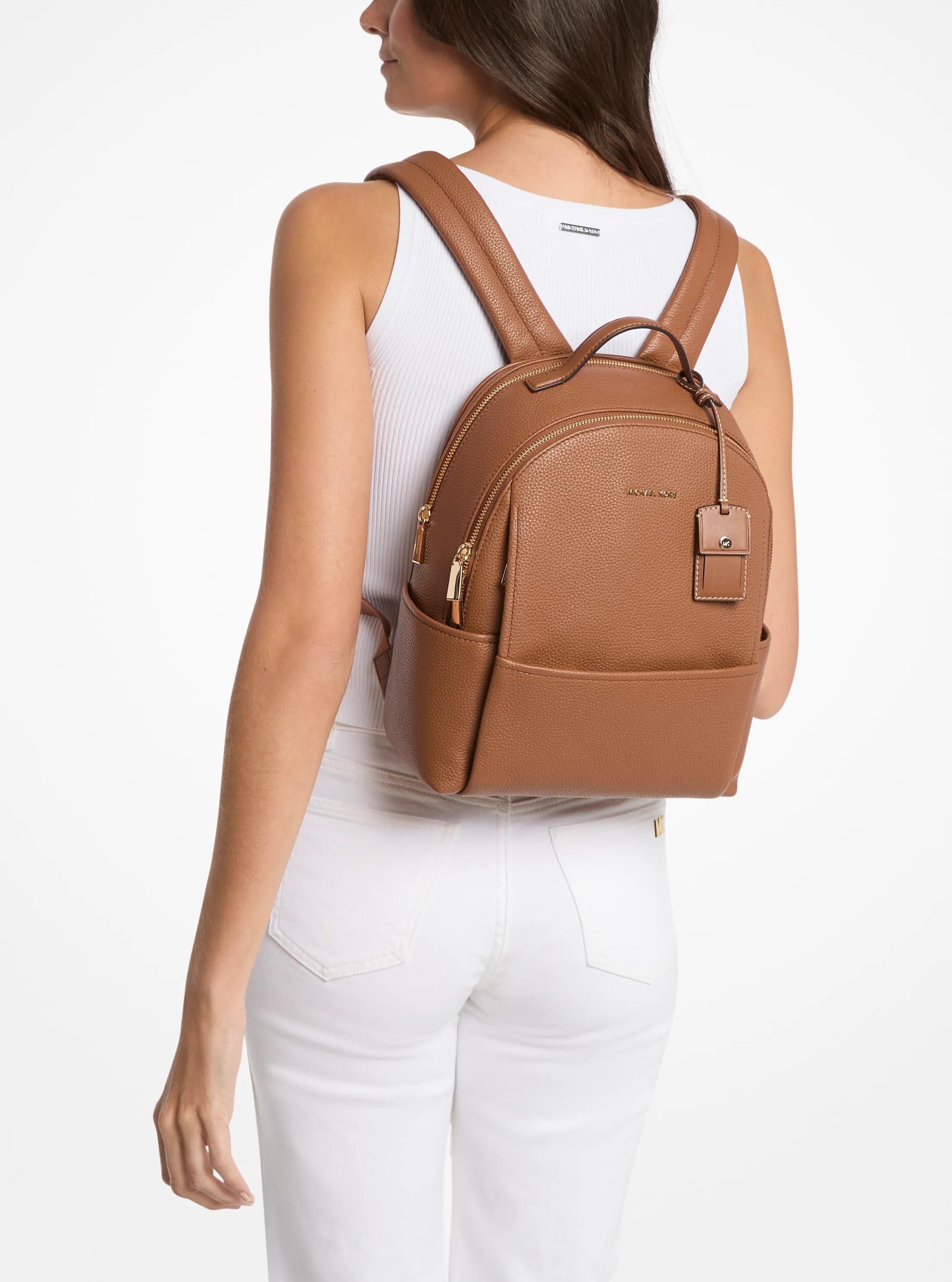 Michael Kors Sable Medium Pebbled Leather Backpack Travel School Bag