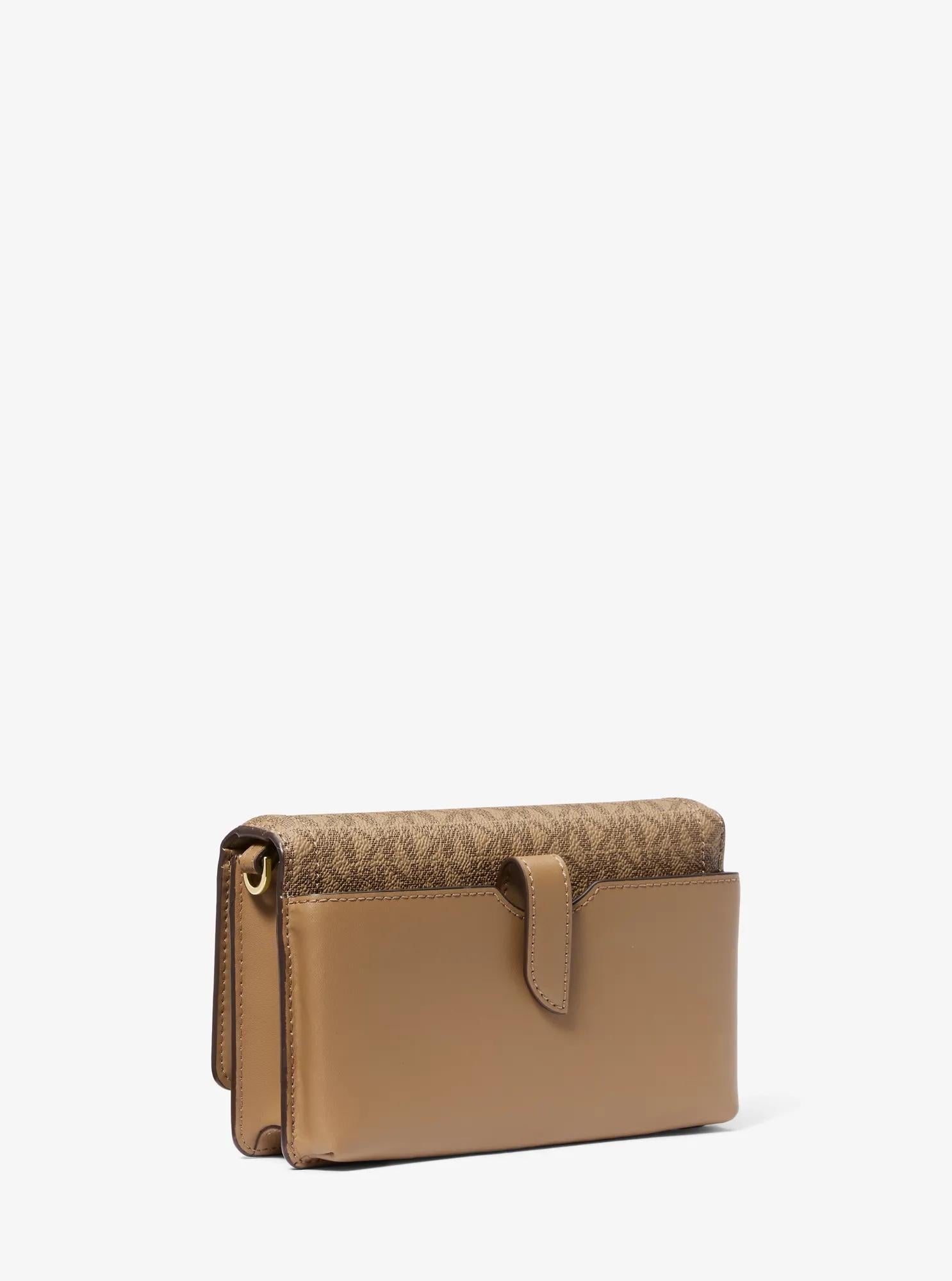 Michael Kors Jet Set Leather and Signature Signature Logo Convertible Crossbody Bag Bag