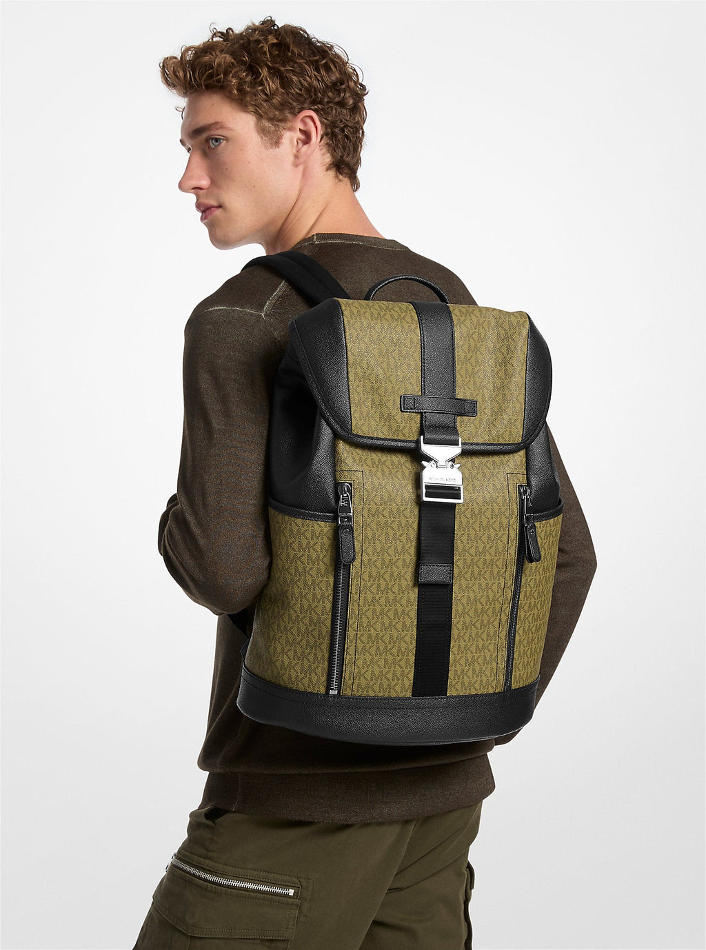 Michael Kors Hudson Signature Signature Logo Aviator Backpack Travel School Bag