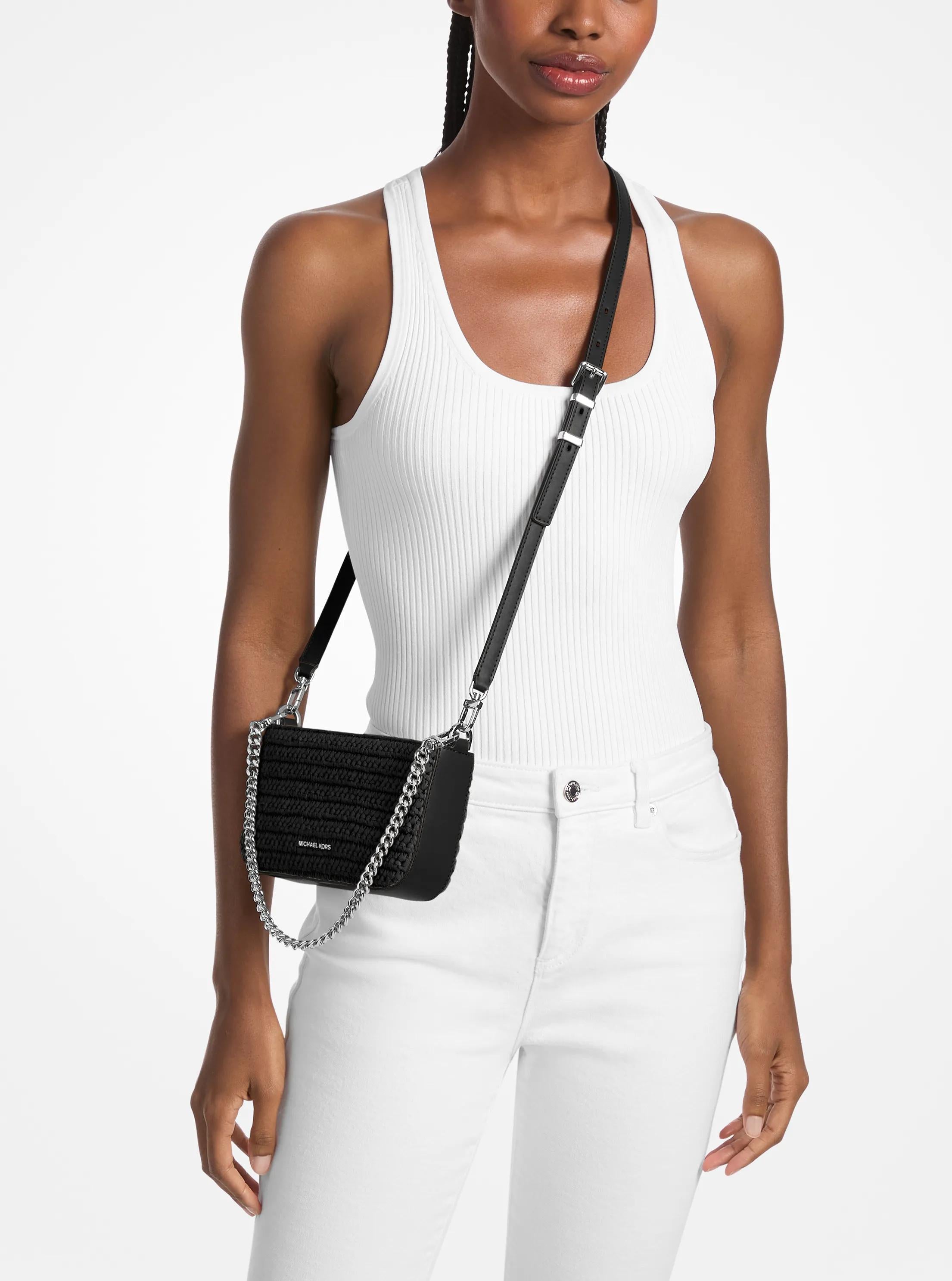 Michael Kors Bryant Small Crocheted Convertible Crossbody Bag Pochette