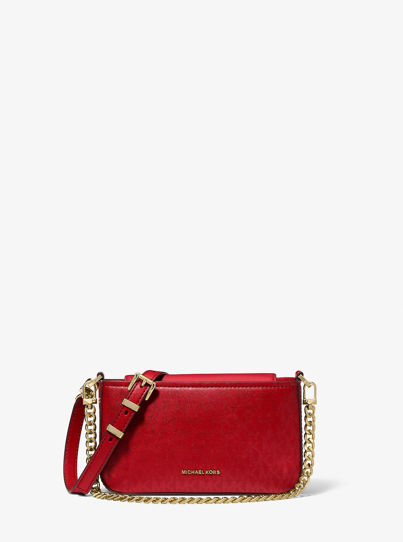 Michael Kors Bryant Small Metallic Signature Signature Logo Convertible Pochette