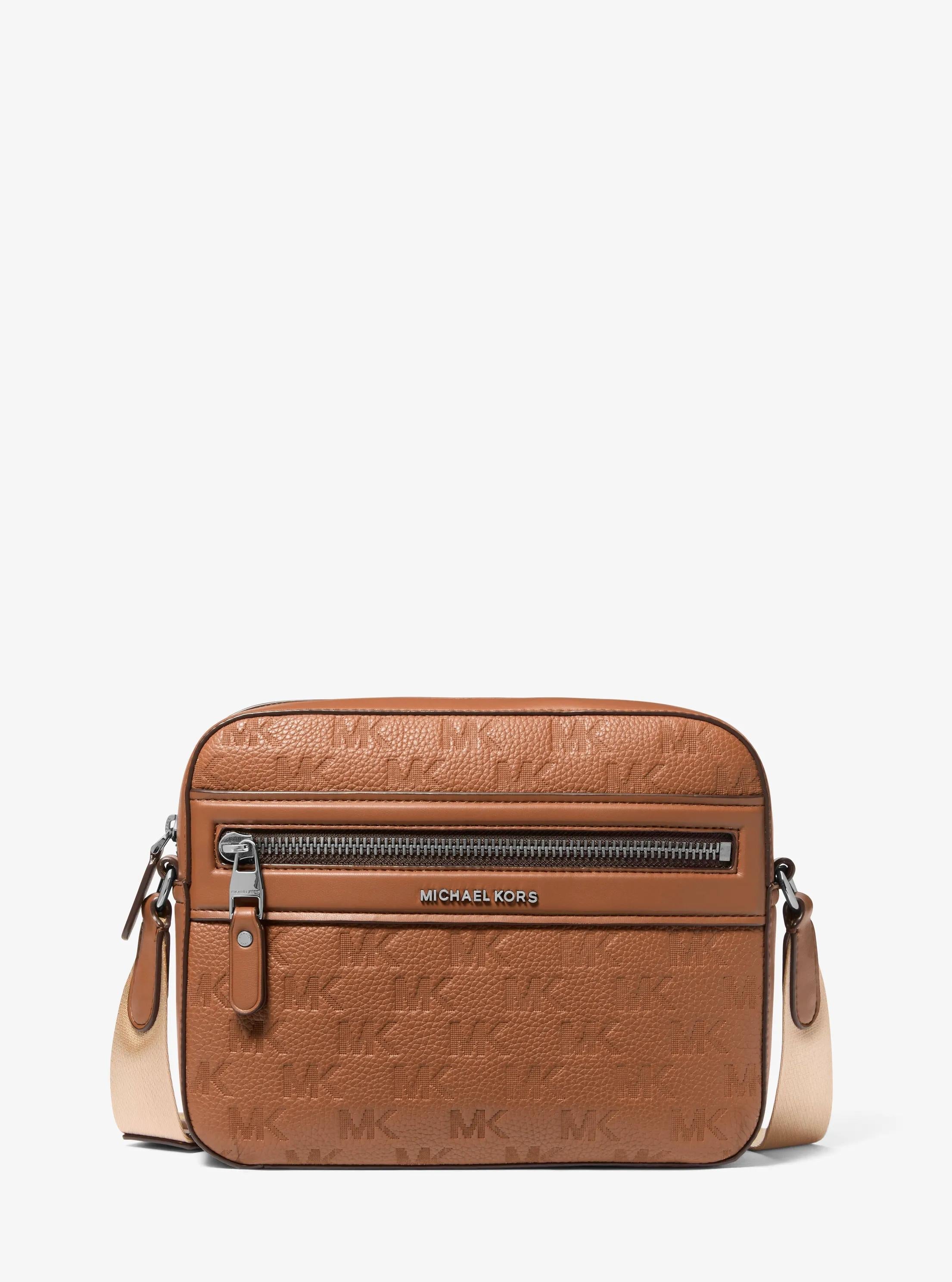 Michael Kors Jet Set Signature Logo Embossed Leather Crossbody Bag Bag