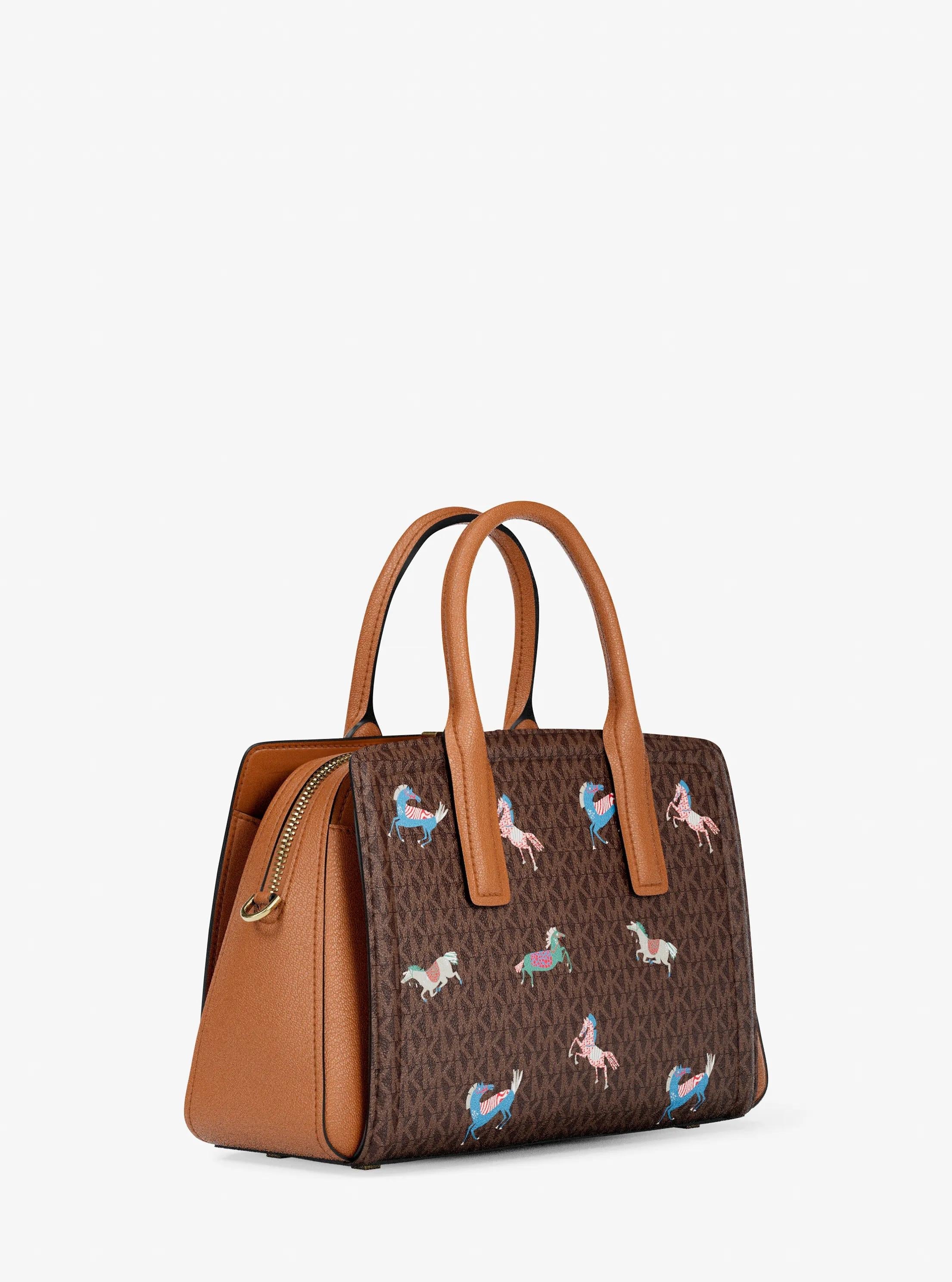 Michael Kors Laila Medium Signature Signature Logo Satchel