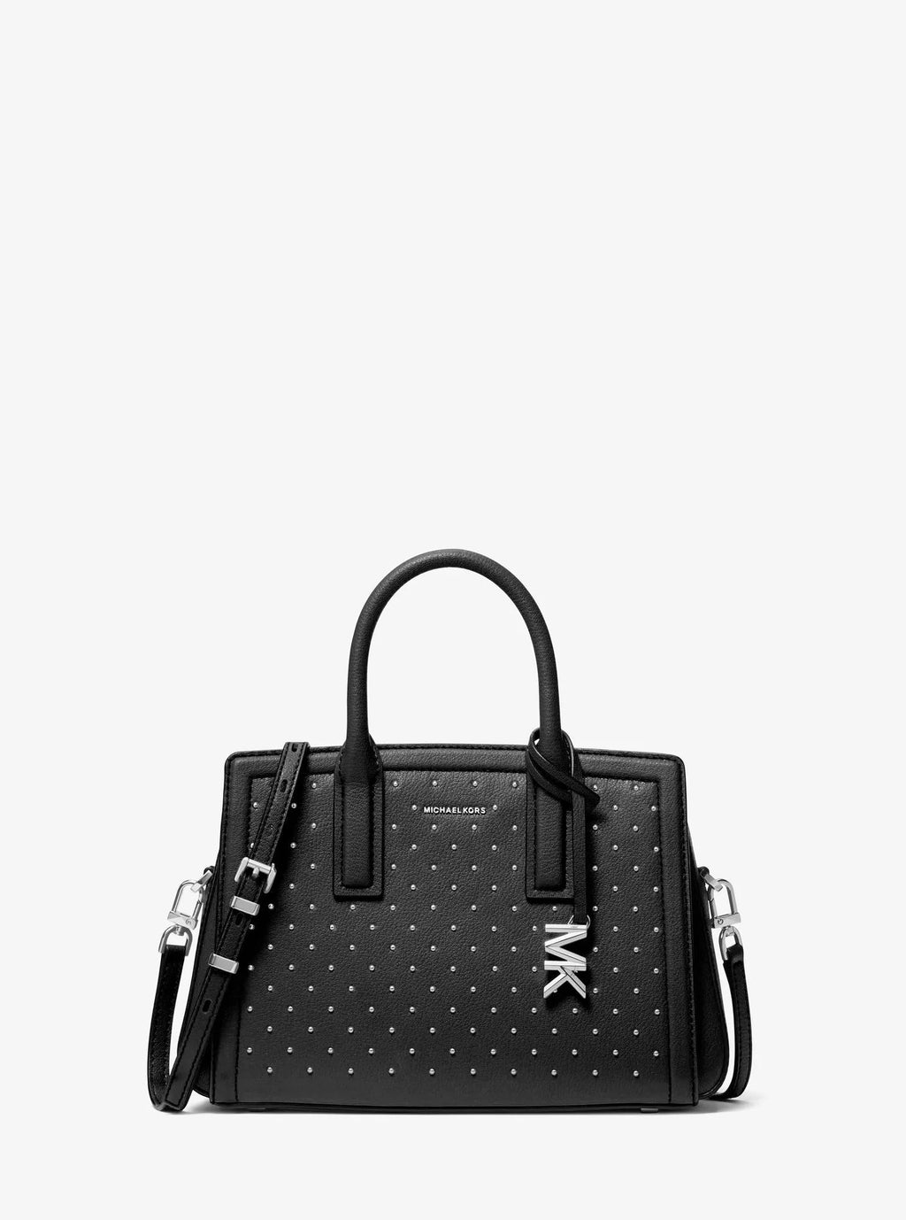Michael Kors Laila Small Studded Leather Satchel
