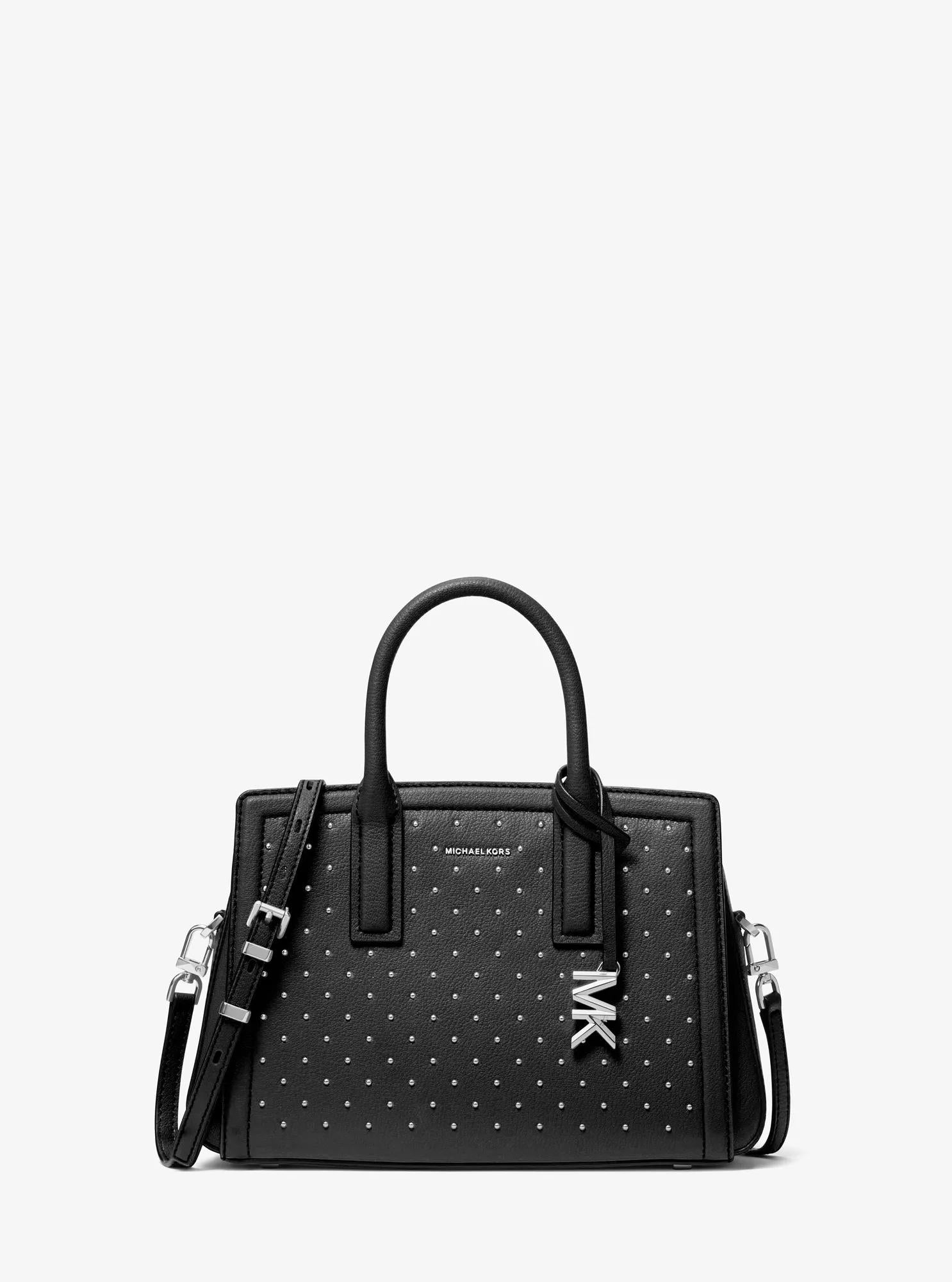 Michael Kors Laila Small Studded Leather Satchel