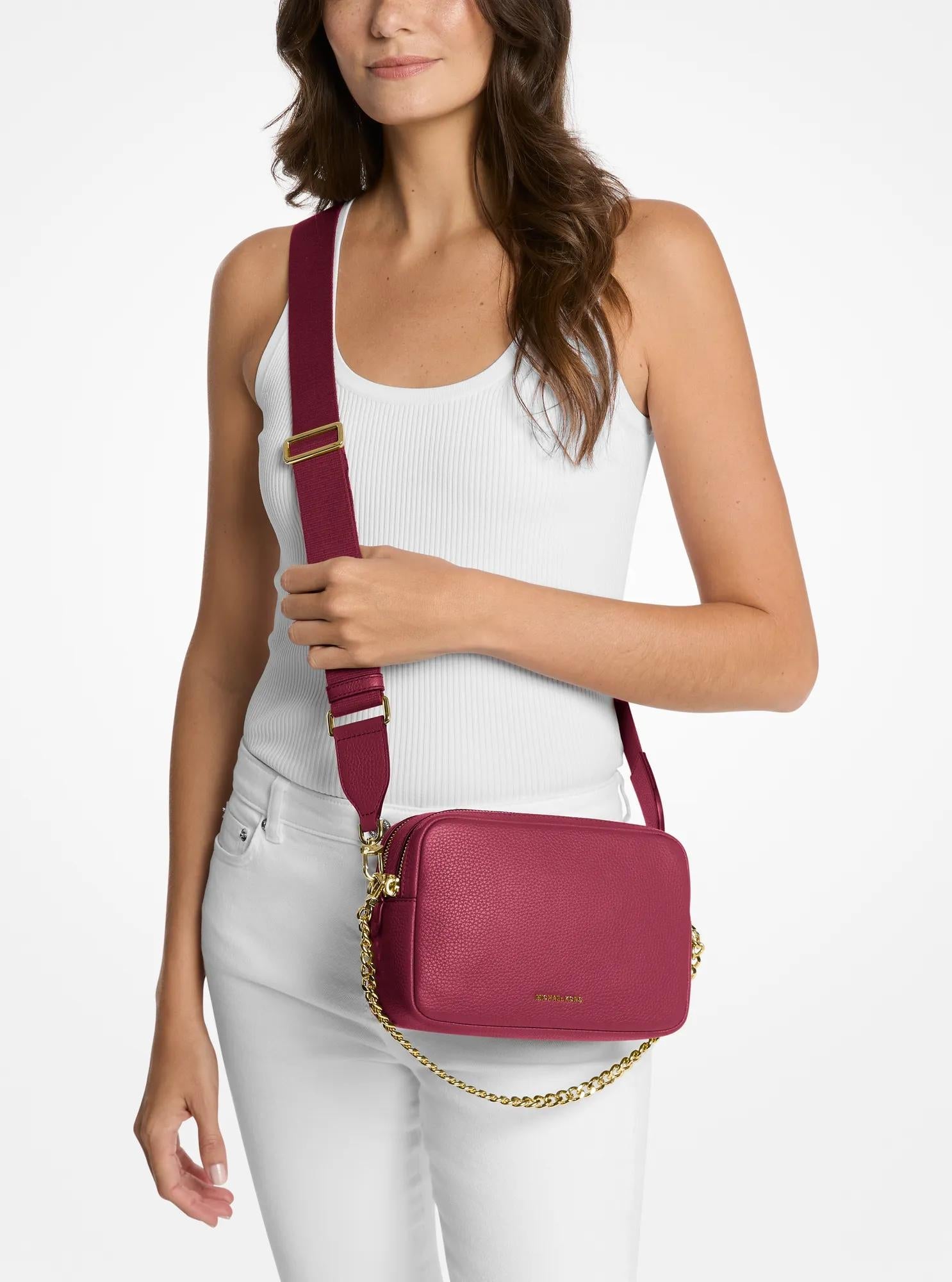 Michael Kors Bryant Medium Pebbled Leather Camera Crossbody Bag Bag