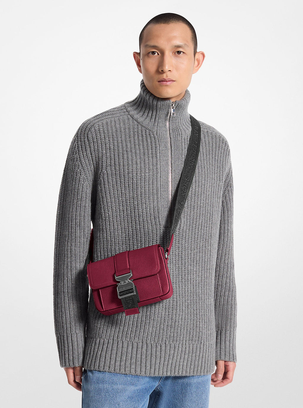 Michael Kors Hudson Pebbled Leather Crossbody Bag Bag