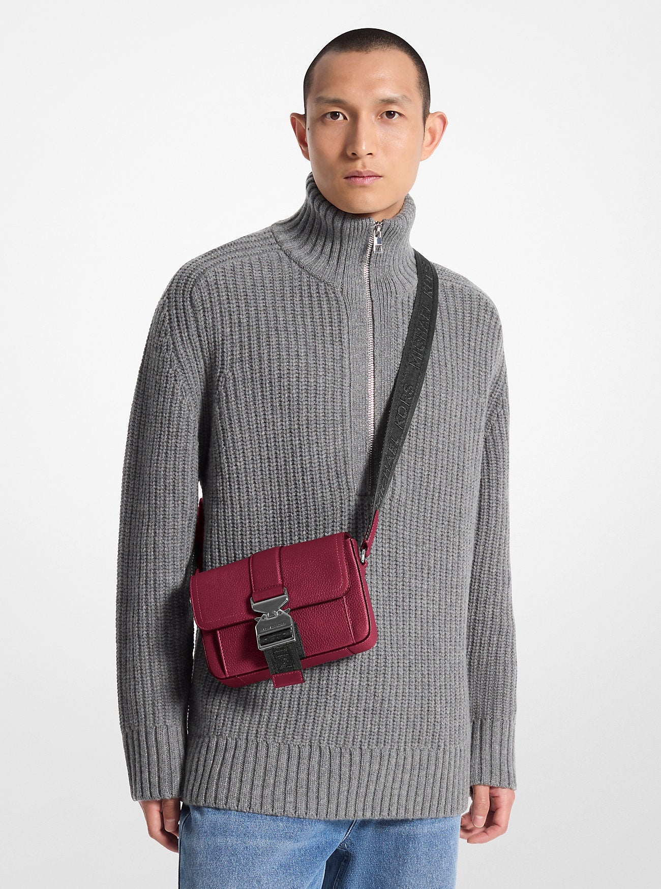 Michael Kors Hudson Pebbled Leather Crossbody Bag Bag