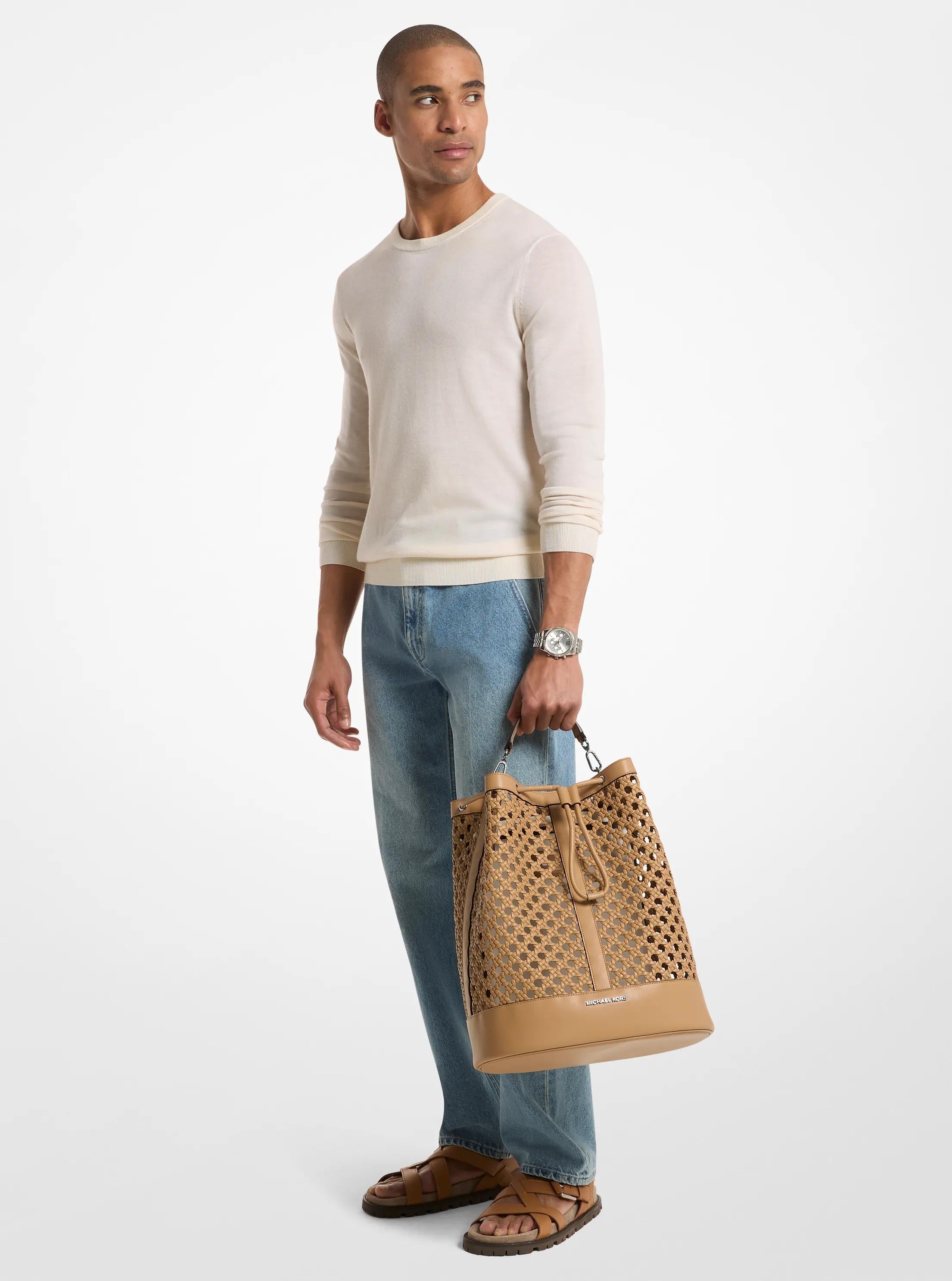 Michael Kors Whitley Medium Hand-Woven Backpack Travel School Bag