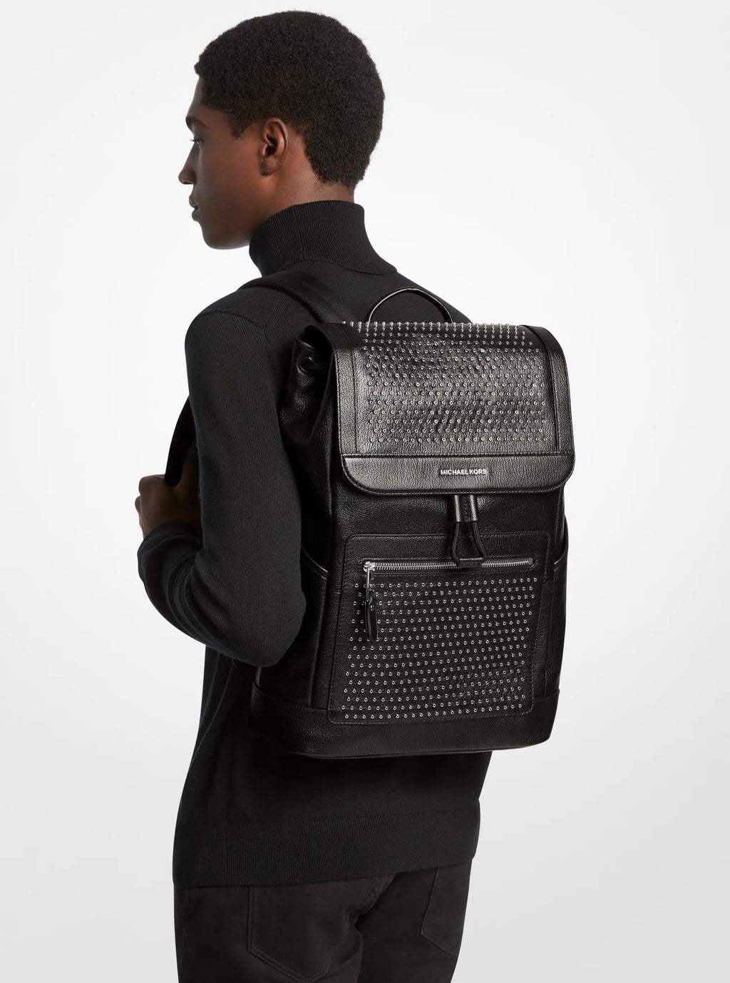 Michael Kors Hudson Medium Grommeted Leather Backpack Travel School Bag