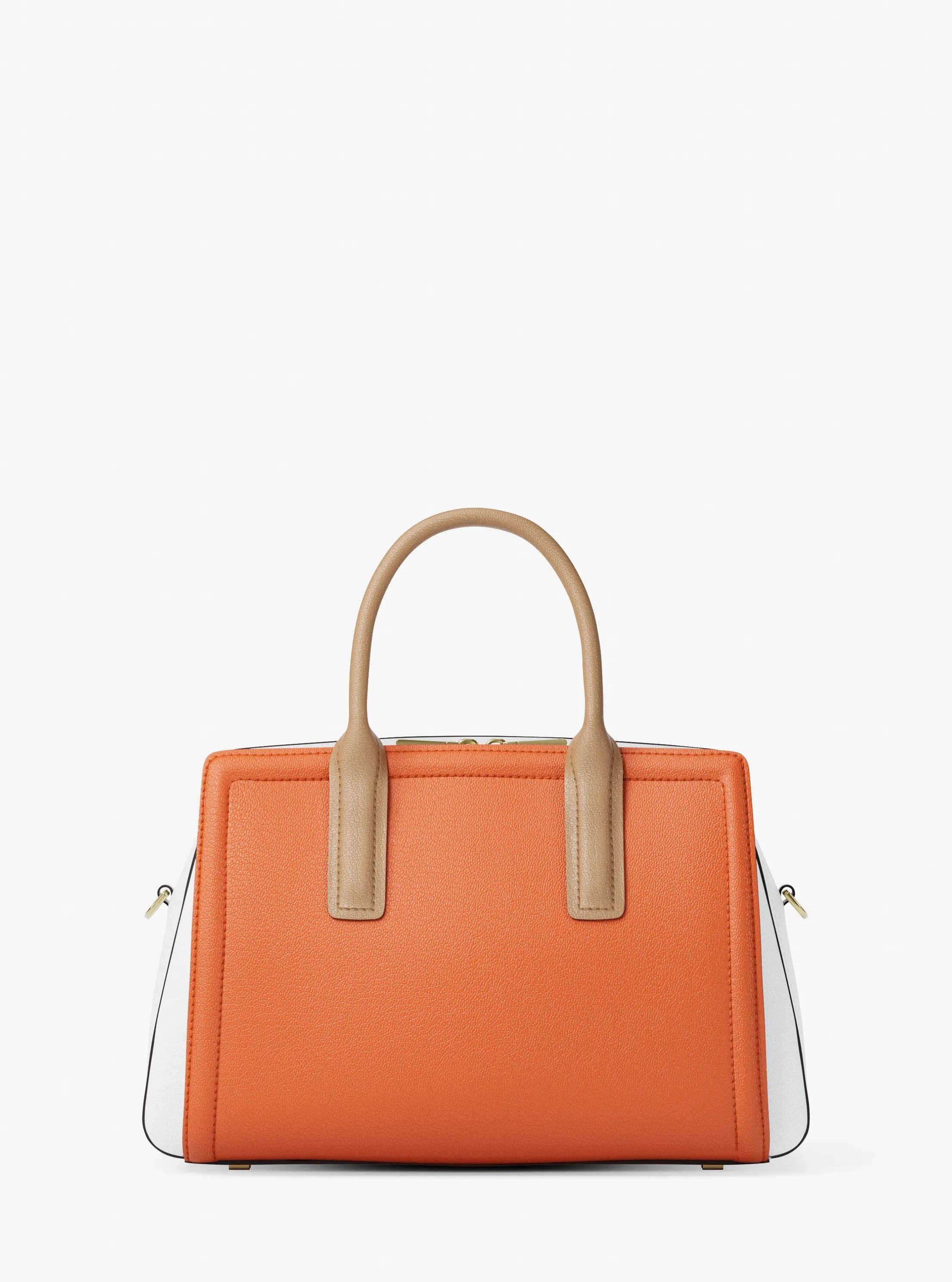 Michael Kors Laila Medium Color-Block Pebbled Leather Satchel