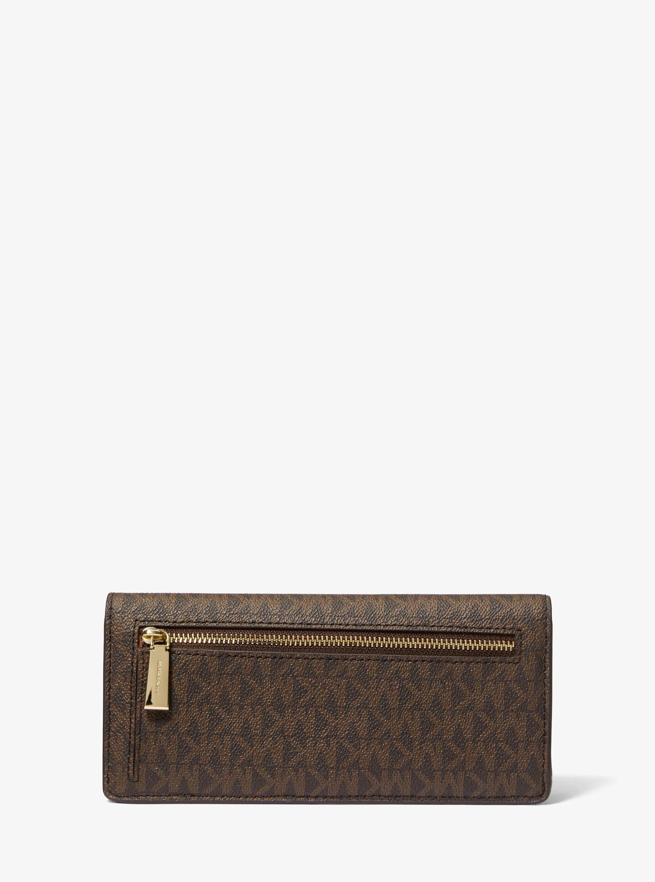 Michael Kors Jet Set Large Signature Signature Logo Snap-Front Wallet