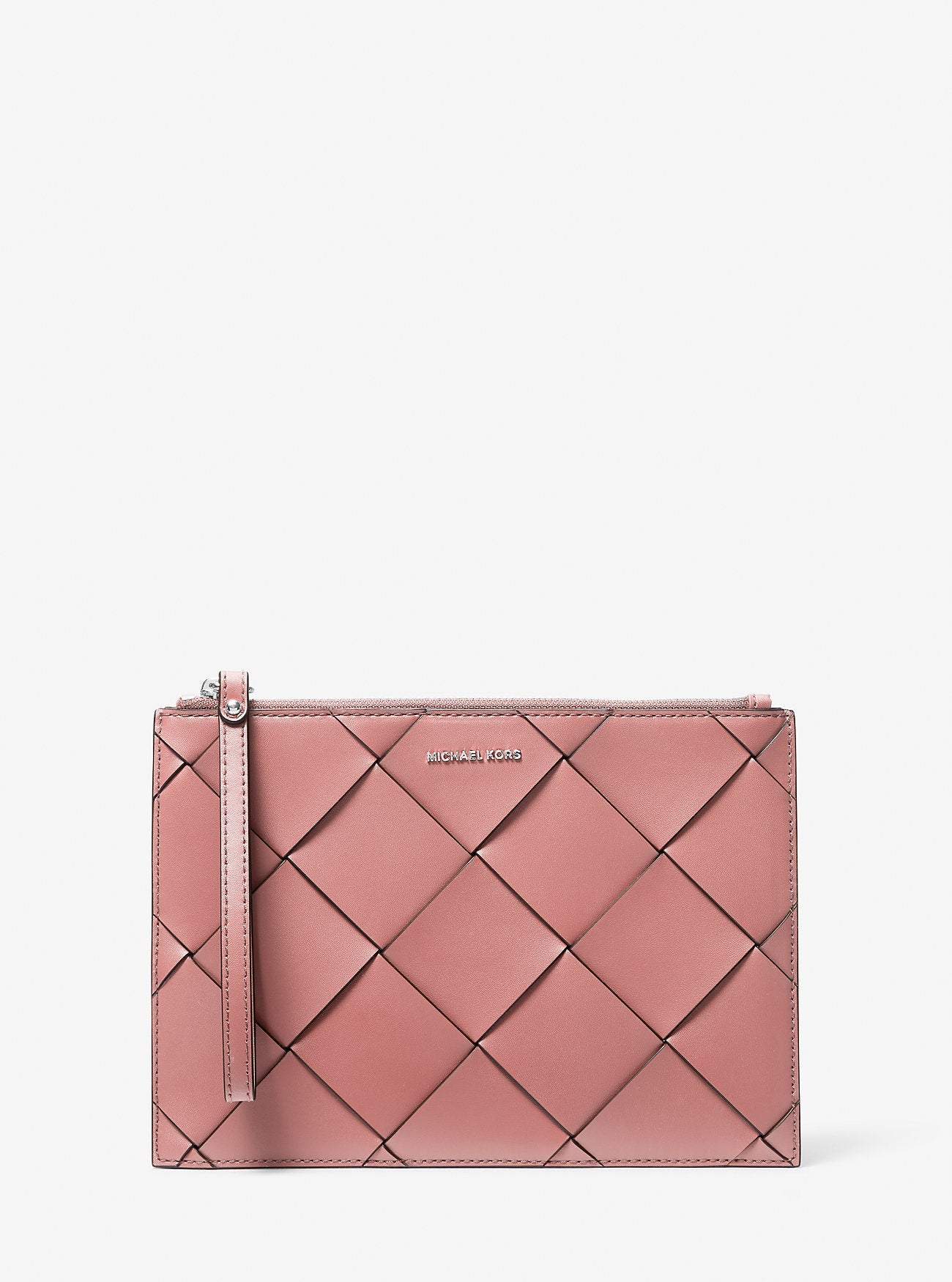 Michael Kors Jet Set Travel Extra-Large Woven Leather Wristlet