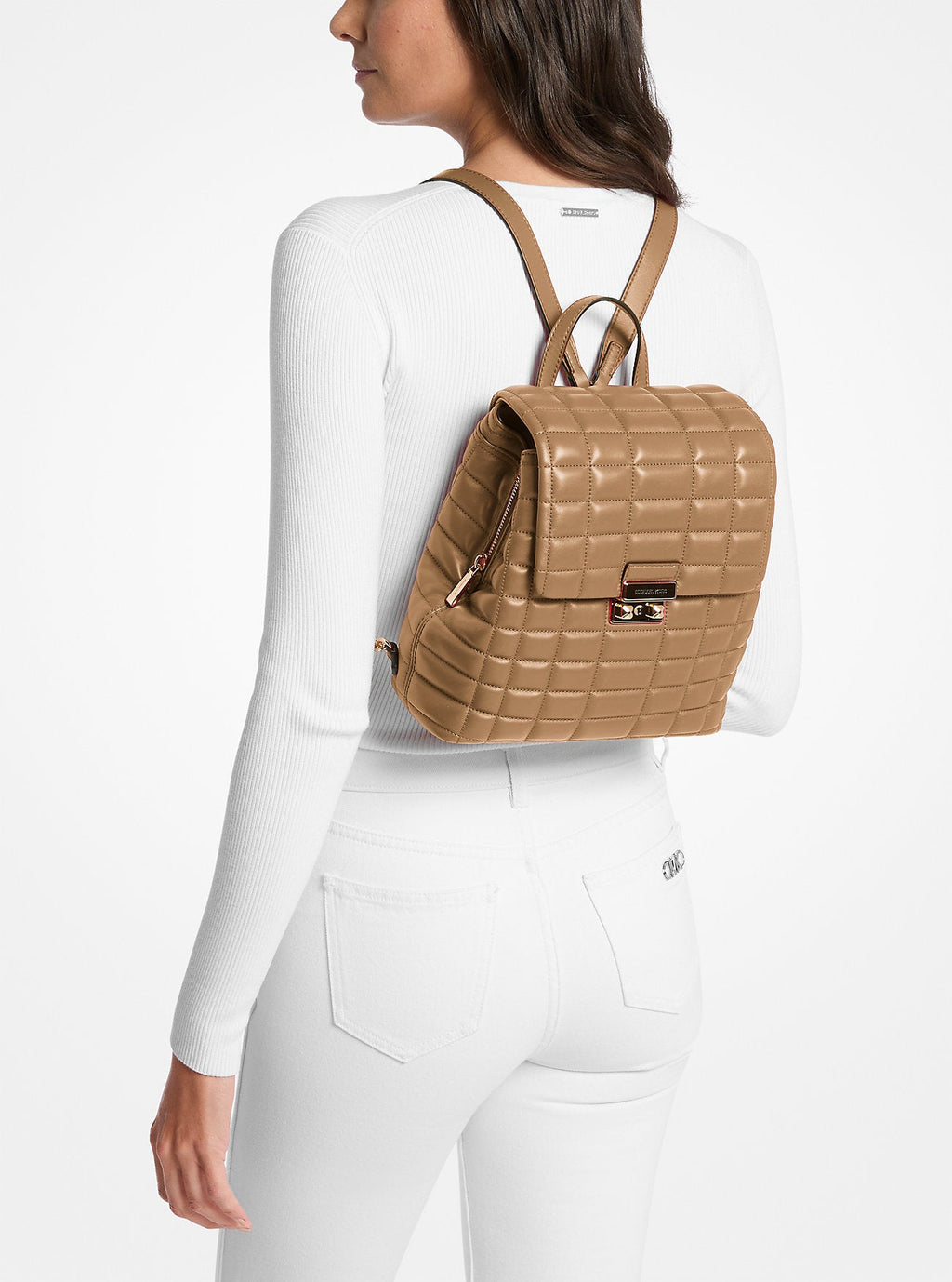 Michael Kors Tribeca Small Quilted Leather Backpack Travel School Bag