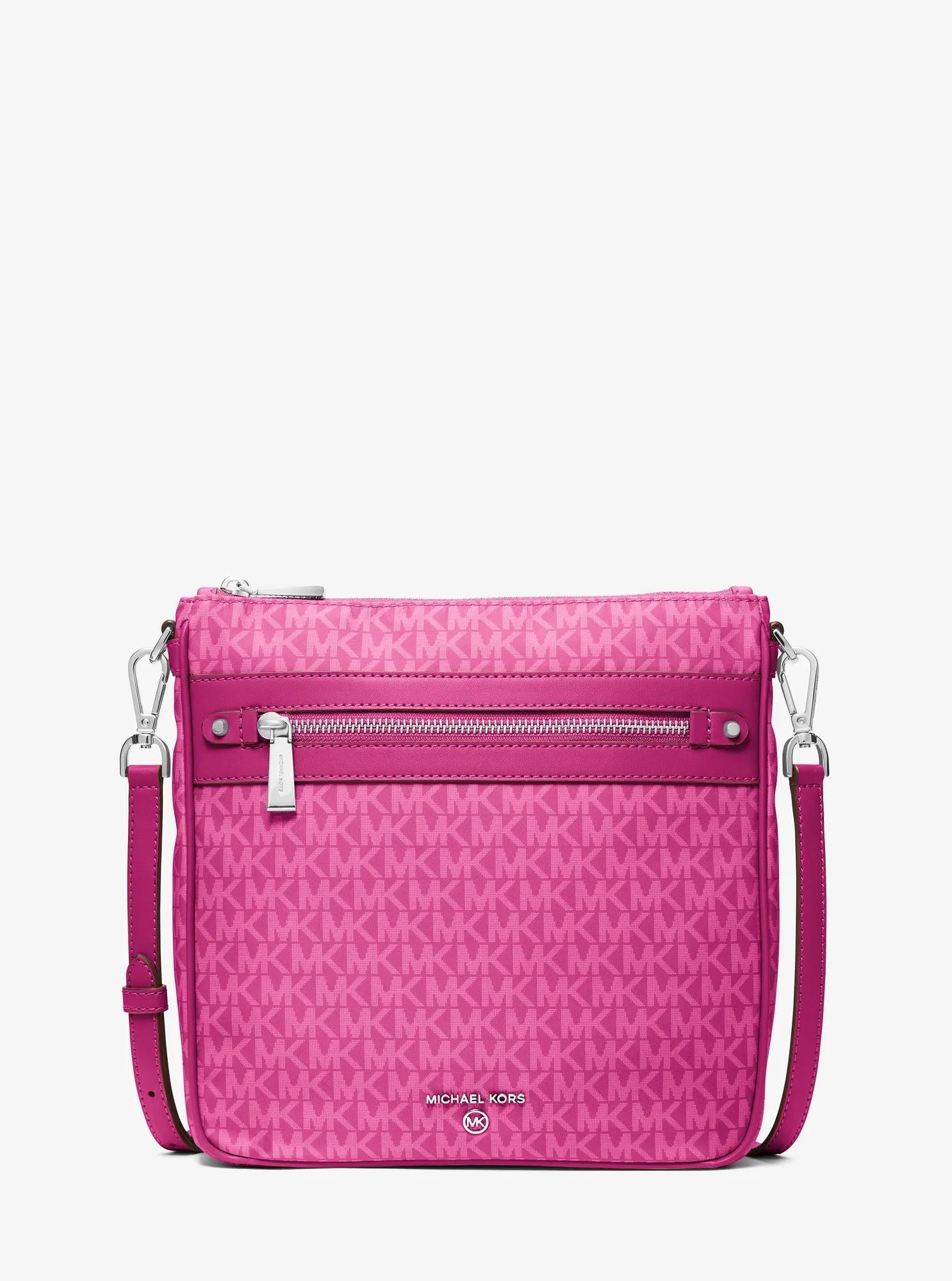 Michael Kors Jet Set Large Signature Logo Print Woven Crossbody Bag Bag