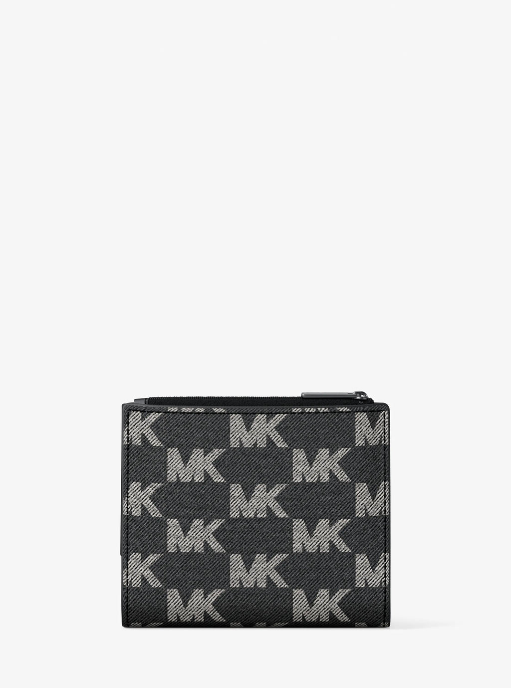 Michael Kors Cooper Medium Signature Logo Jacquard Denim Zip Wallet