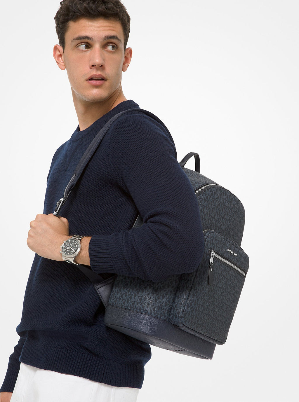 Michael Kors Hudson Signature Logo Backpack Travel School Bag