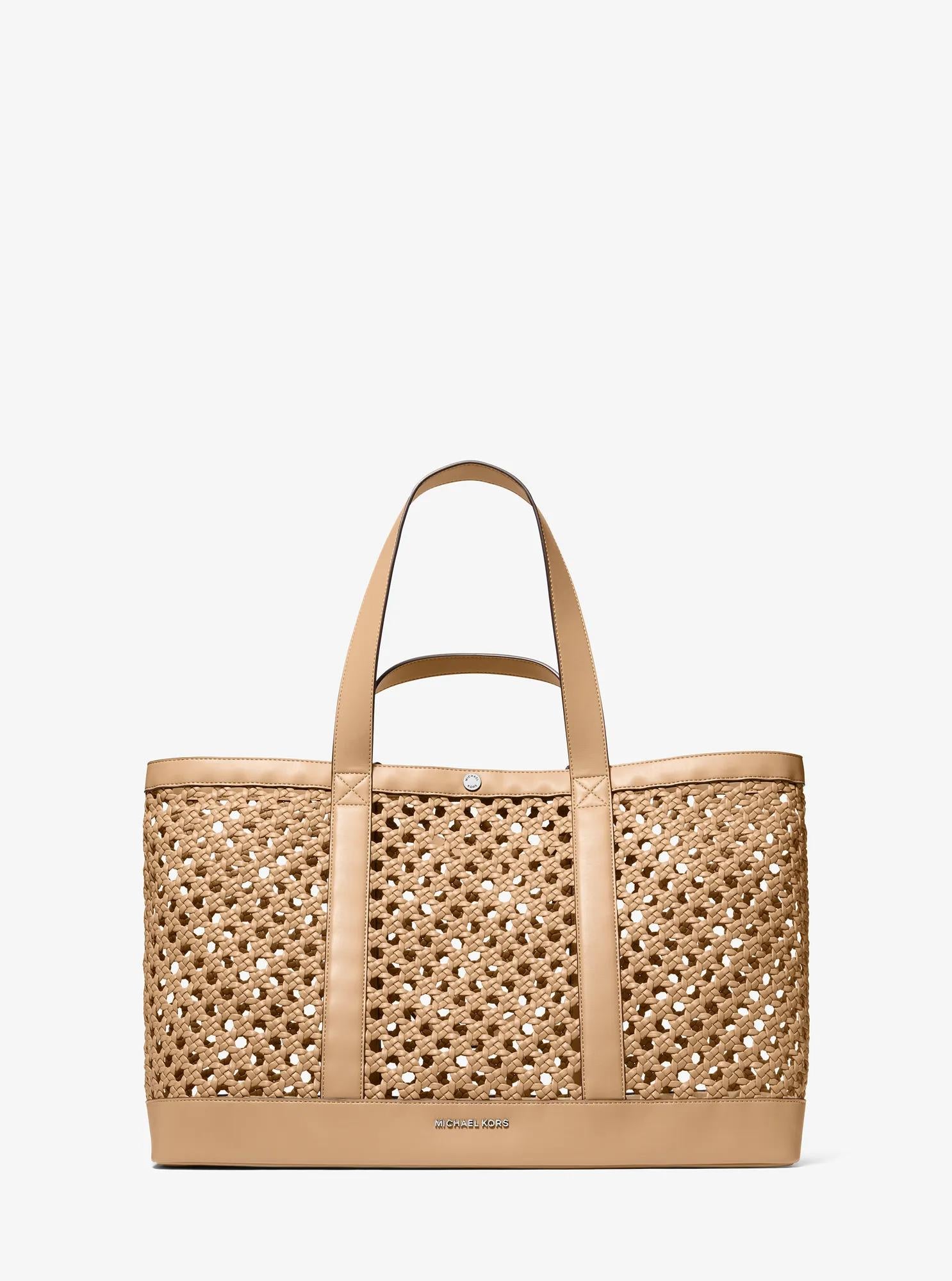 Michael Kors Whitley Medium Hand-Woven Tote Bag Work Shoulder Bag