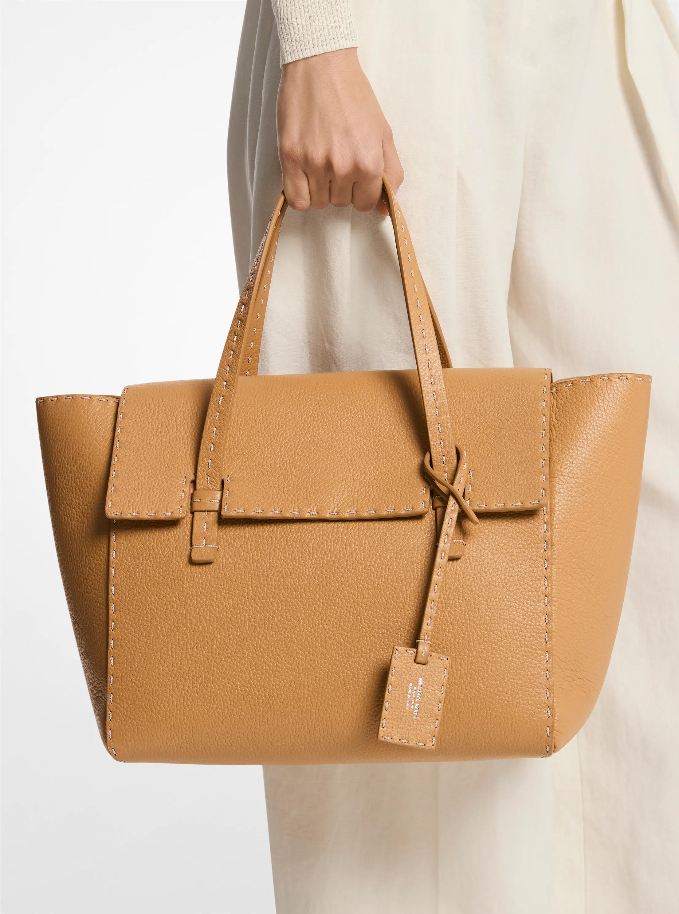 Michael Kors Sophia Hand-Stitched Pebbled Leather Satchel