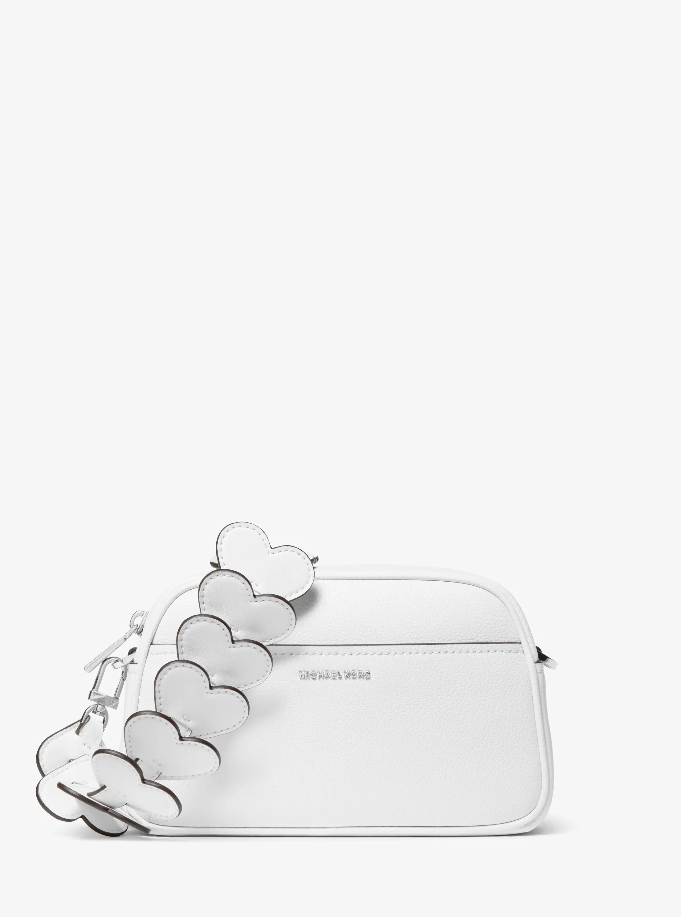 Michael Kors Jet Set Small Leather and Heart Embellished Strap Camera Crossbody Bag Bag