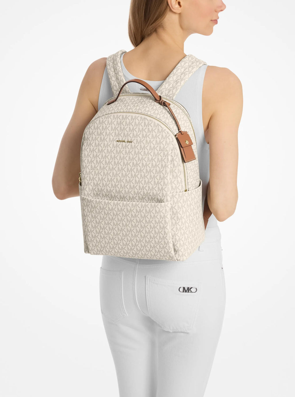 Michael Kors Sable Large Signature Signature Logo Backpack Travel School Bag