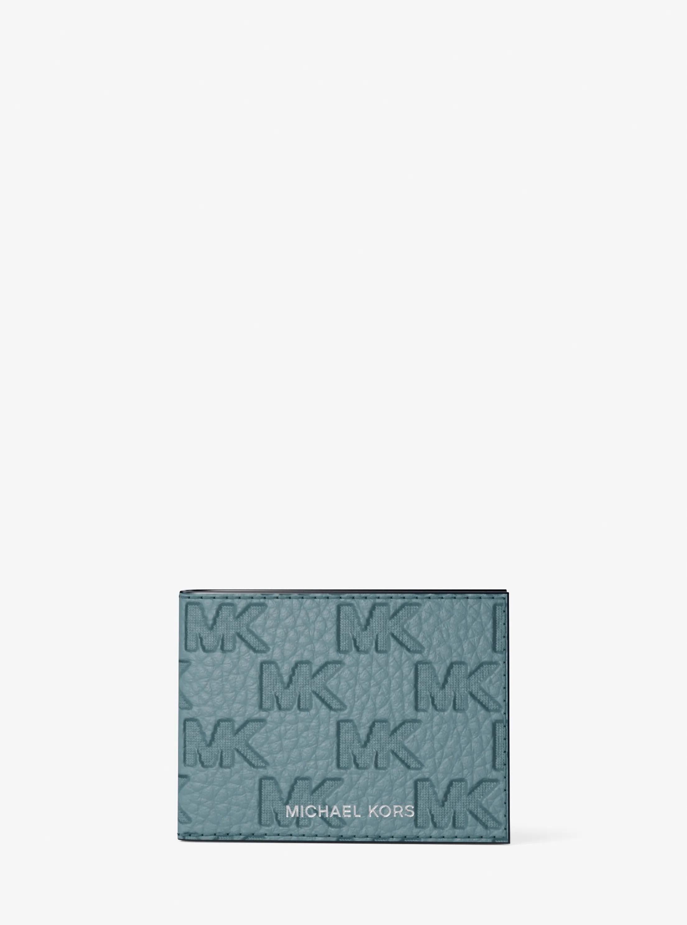 Michael Kors Hudson Signature Logo Embossed Leather Billfold Wallet and Passcase