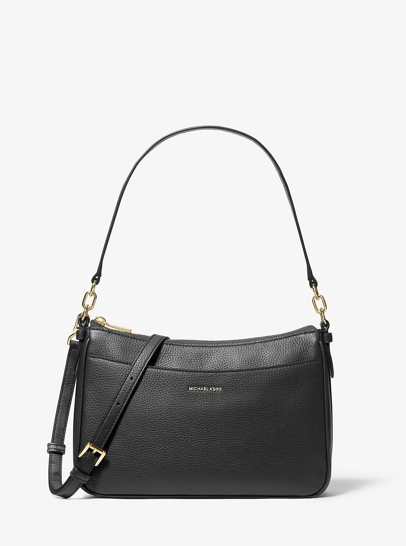 Michael Kors Jet Set Medium Pebbled Leather Convertible Crossbody Bag Bag