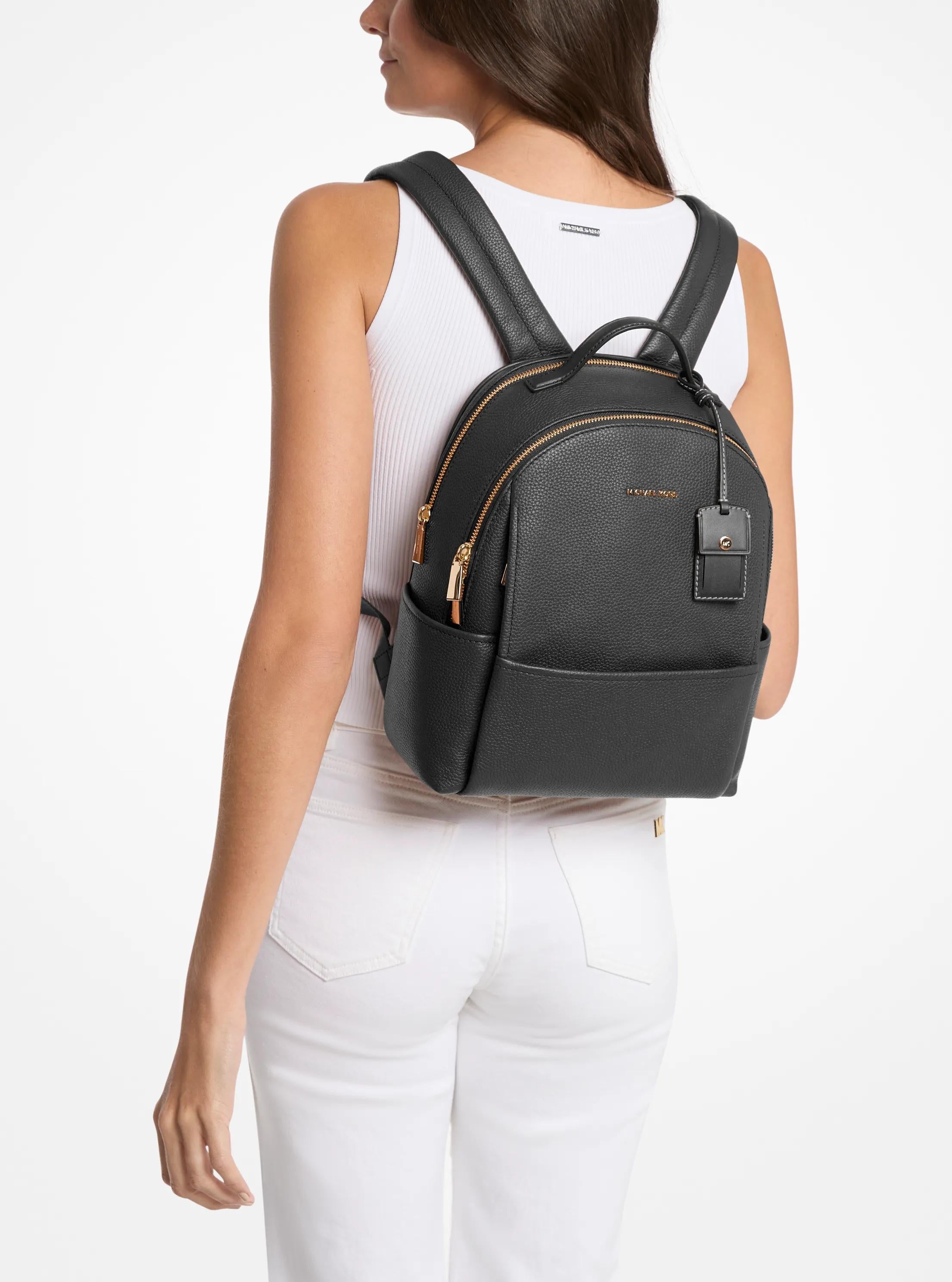 Michael Kors Sable Medium Pebbled Leather Backpack Travel School Bag
