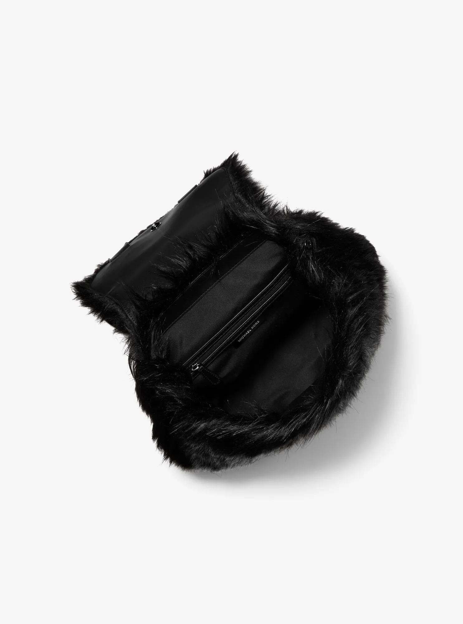 Michael Kors Quinn Medium Faux Fur Backpack Travel School Bag