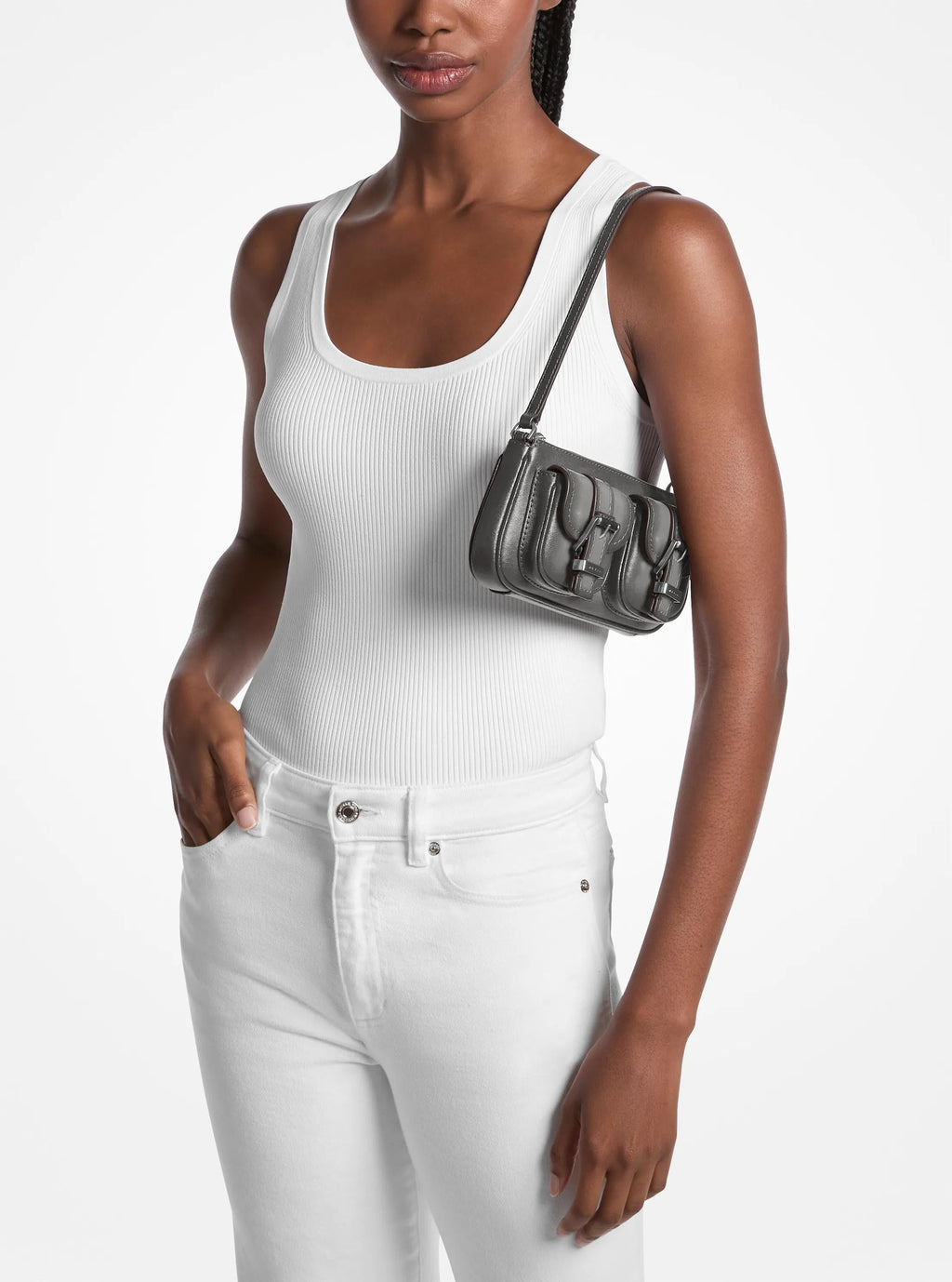 Michael Kors Zoe Small Burnished Leather Pochette