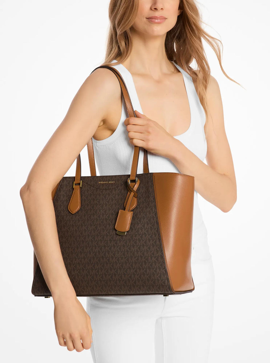 Michael Kors Taryn Large Signature Signature Logo and Leather Tote Bag Work Shoulder Bag
