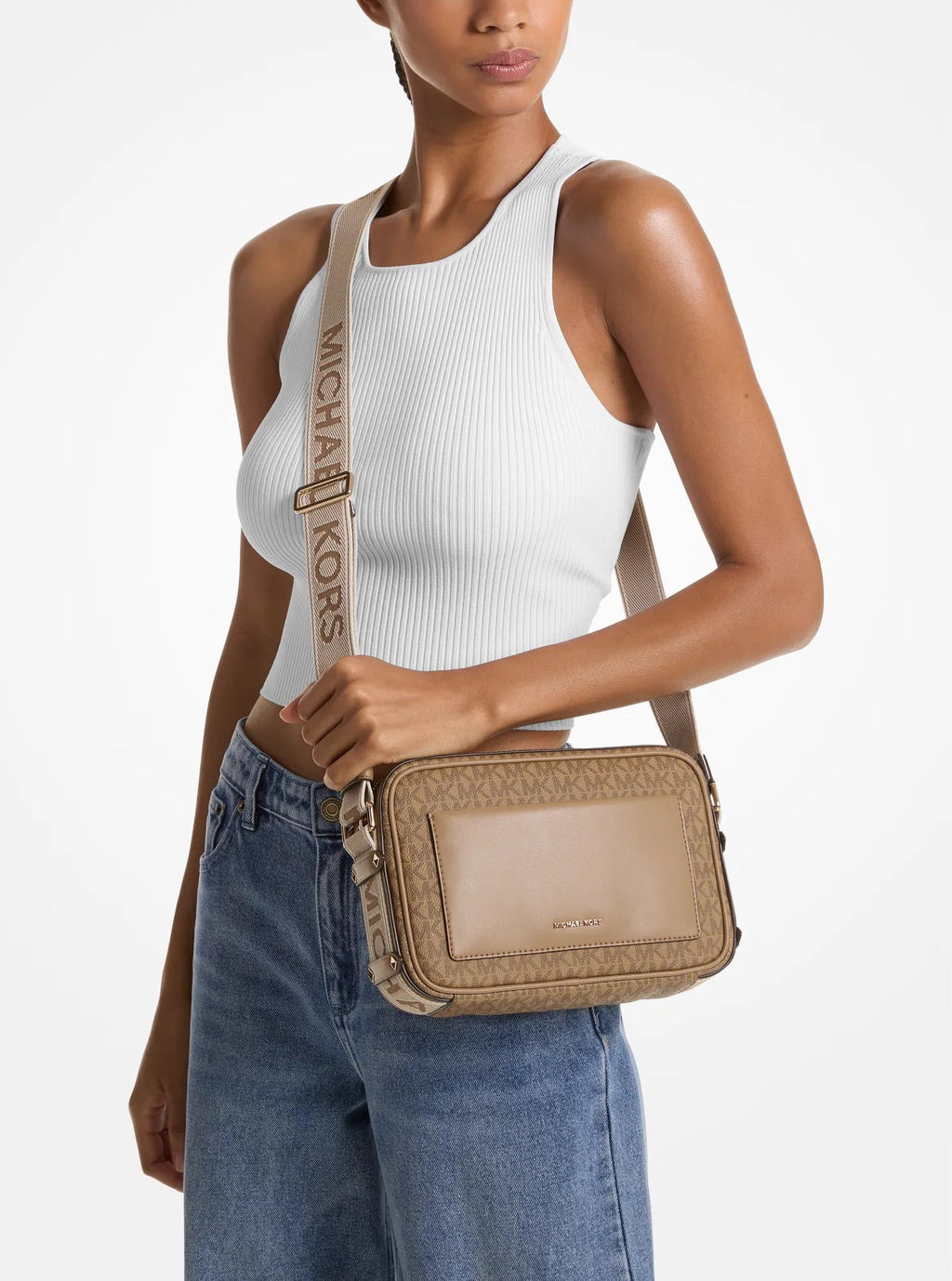 Michael Kors Maeve Large Signature Signature Logo Crossbody Bag Bag