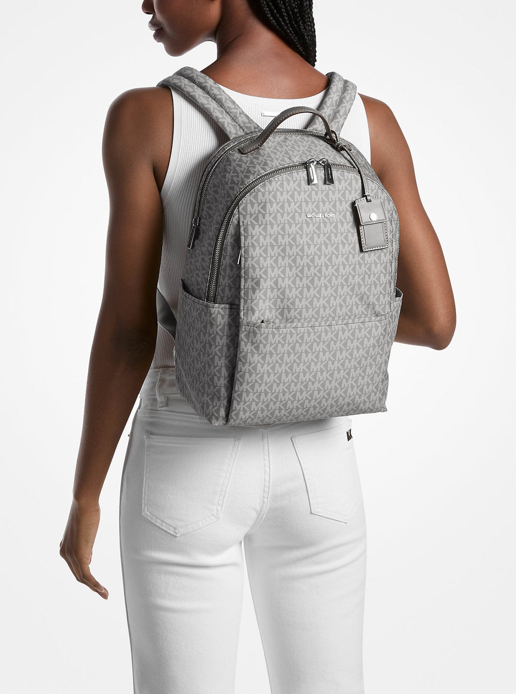 Michael Kors Sable Large Printed Signature Signature Logo Backpack Travel School Bag