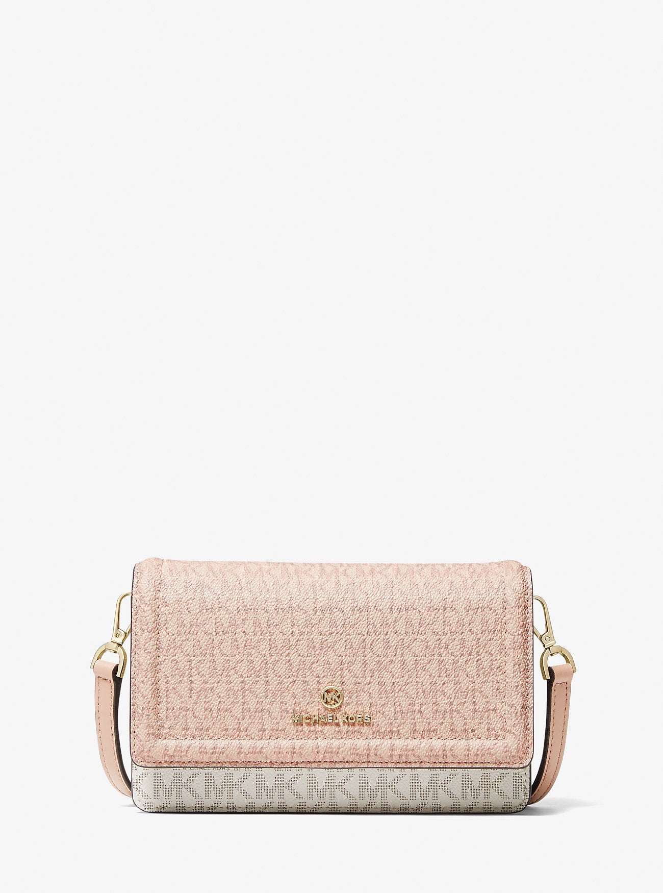 Michael Kors Jet Set Small Two-Tone Signature Logo Phone Crossbody Bag Bag Bag