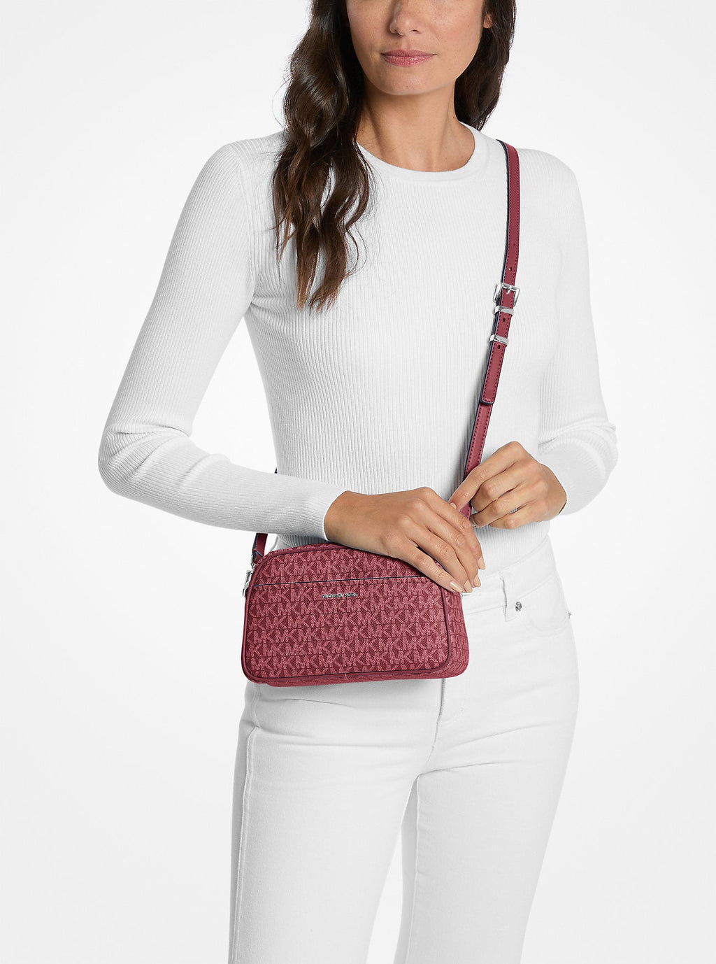 Michael Kors Jet Set Small Signature Signature Logo Camera Crossbody Bag Bag