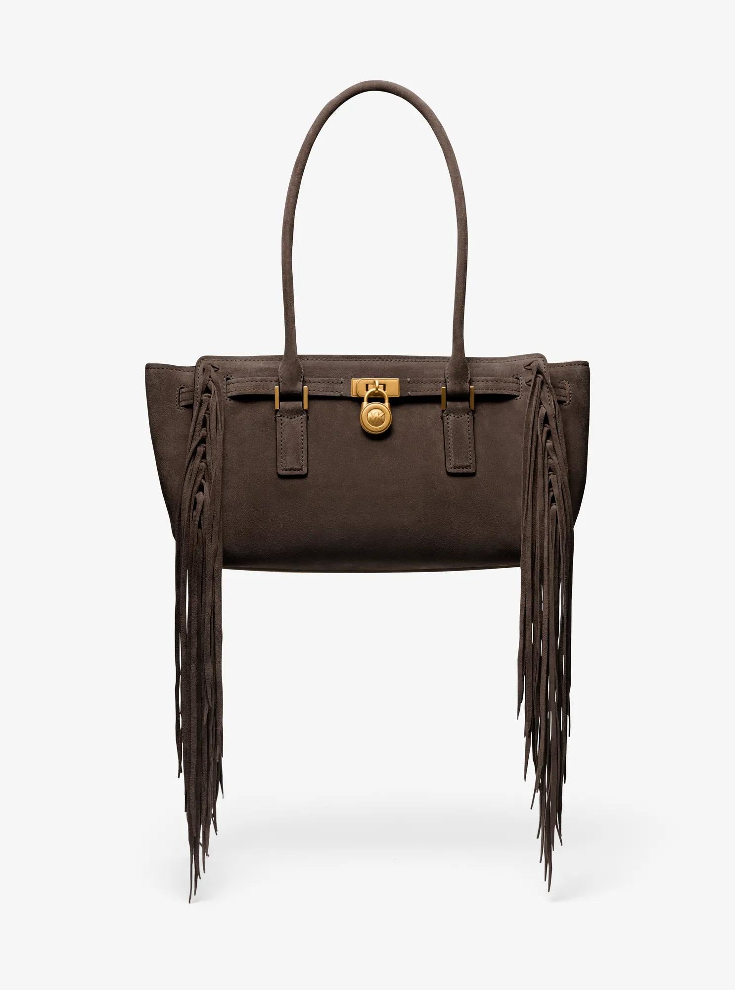 Michael Kors Hamilton Moderne Small Fringed Suede Satchel