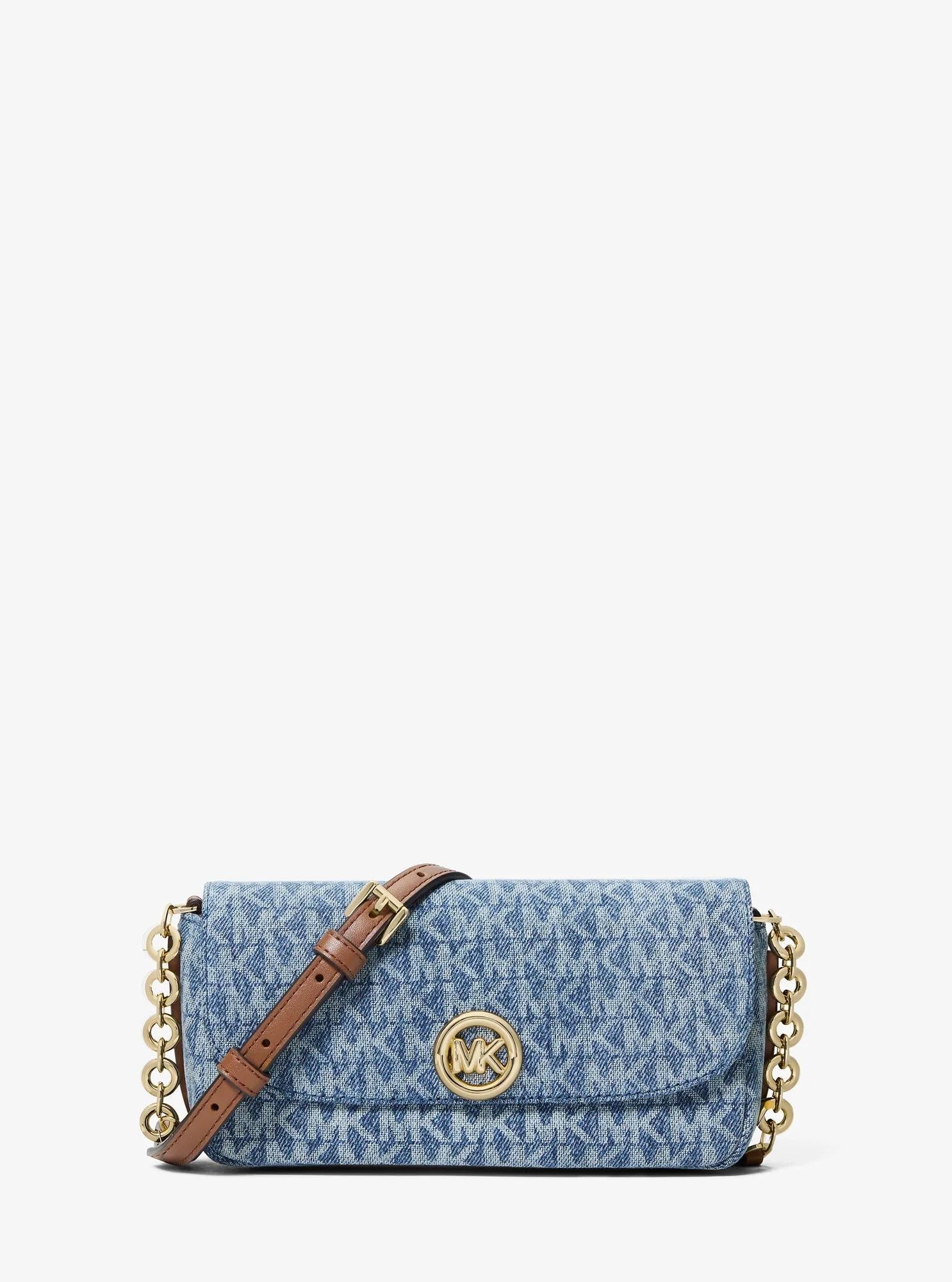 Michael Kors Nolita Small Signature Logo Jacquard Denim Crossbody Bag Bag