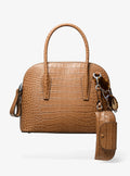 Michael Kors Kaitlin Medium Crocodile Embossed Leather Dome Satchel