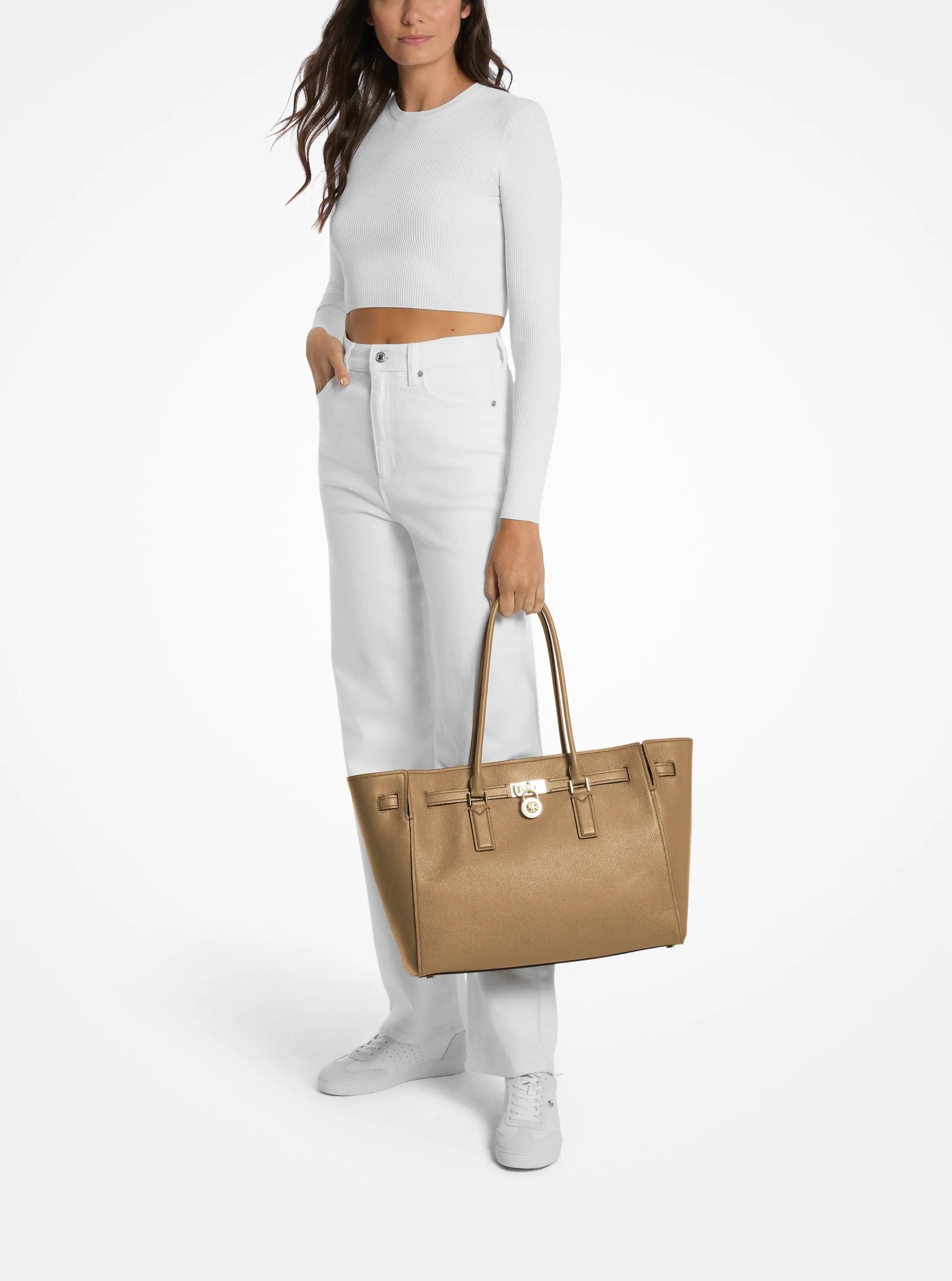 Michael Kors Hamilton Moderne Large Leather Tote Bag Work Shoulder Bag