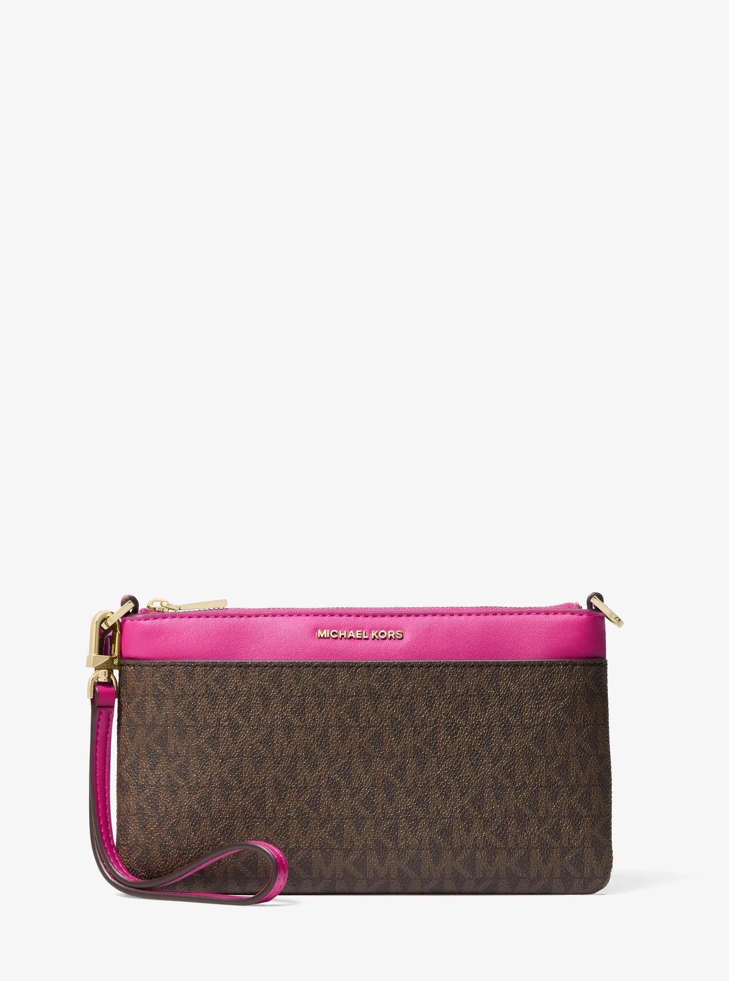 Michael Kors Jet Set Medium Signature Signature Logo Wristlet