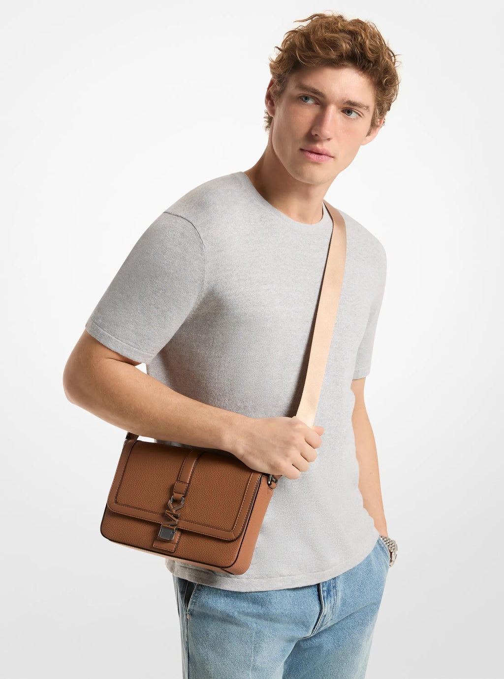Michael Kors Ezra Mini Pebbled Leather Crossbody Bag Bag