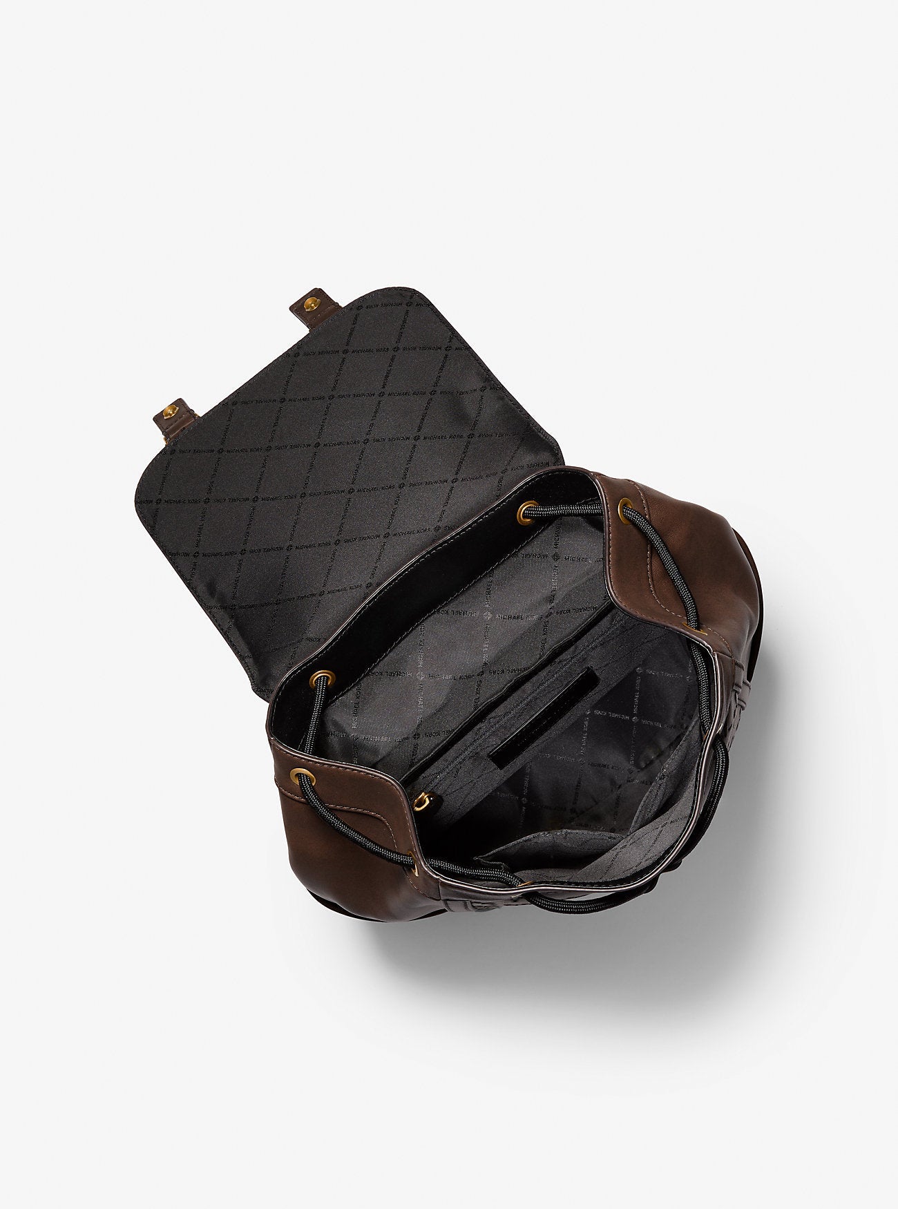 Michael Kors Colby Medium Signature Logo Embossed Burnished Leather Backpack Travel School Bag