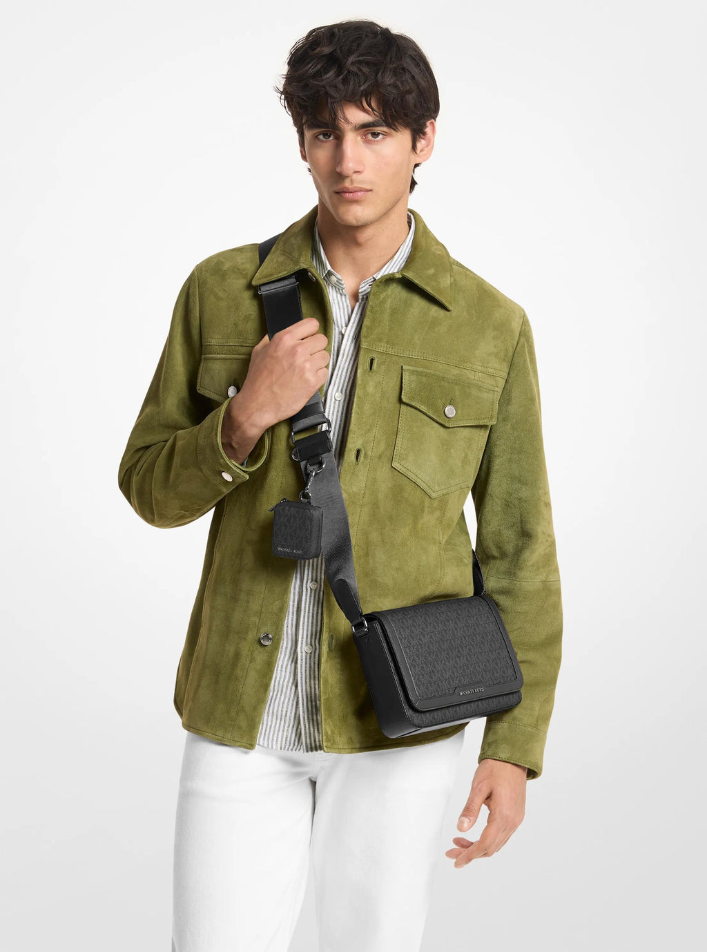 Michael Kors Hudson Mini Signature Signature Logo Crossbody Bag Bag With Airpod Case for Apple Airpods Pro