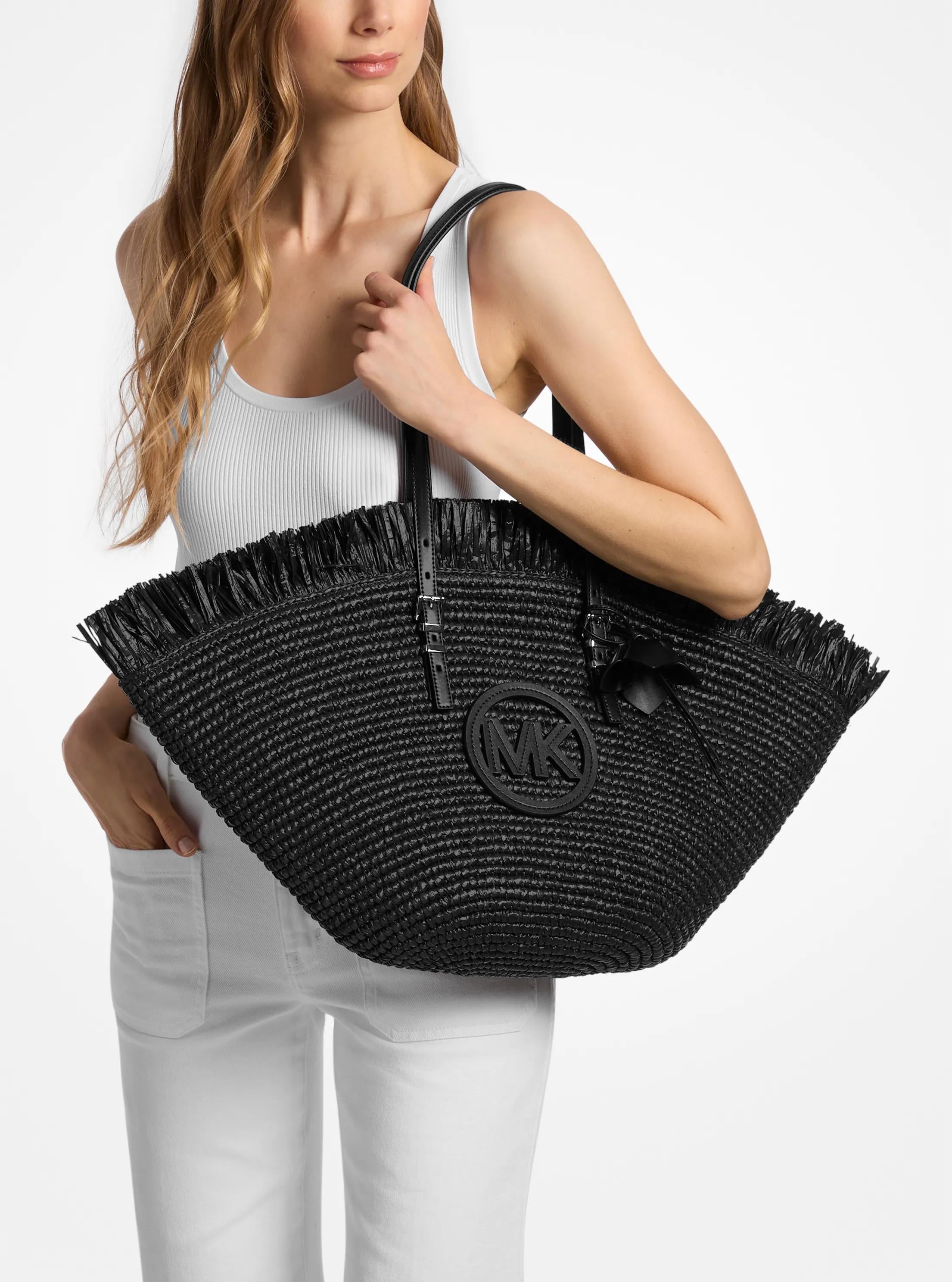 Michael Kors Isa Large Hand-Crocheted Fan Tote Bag Work Shoulder Bag