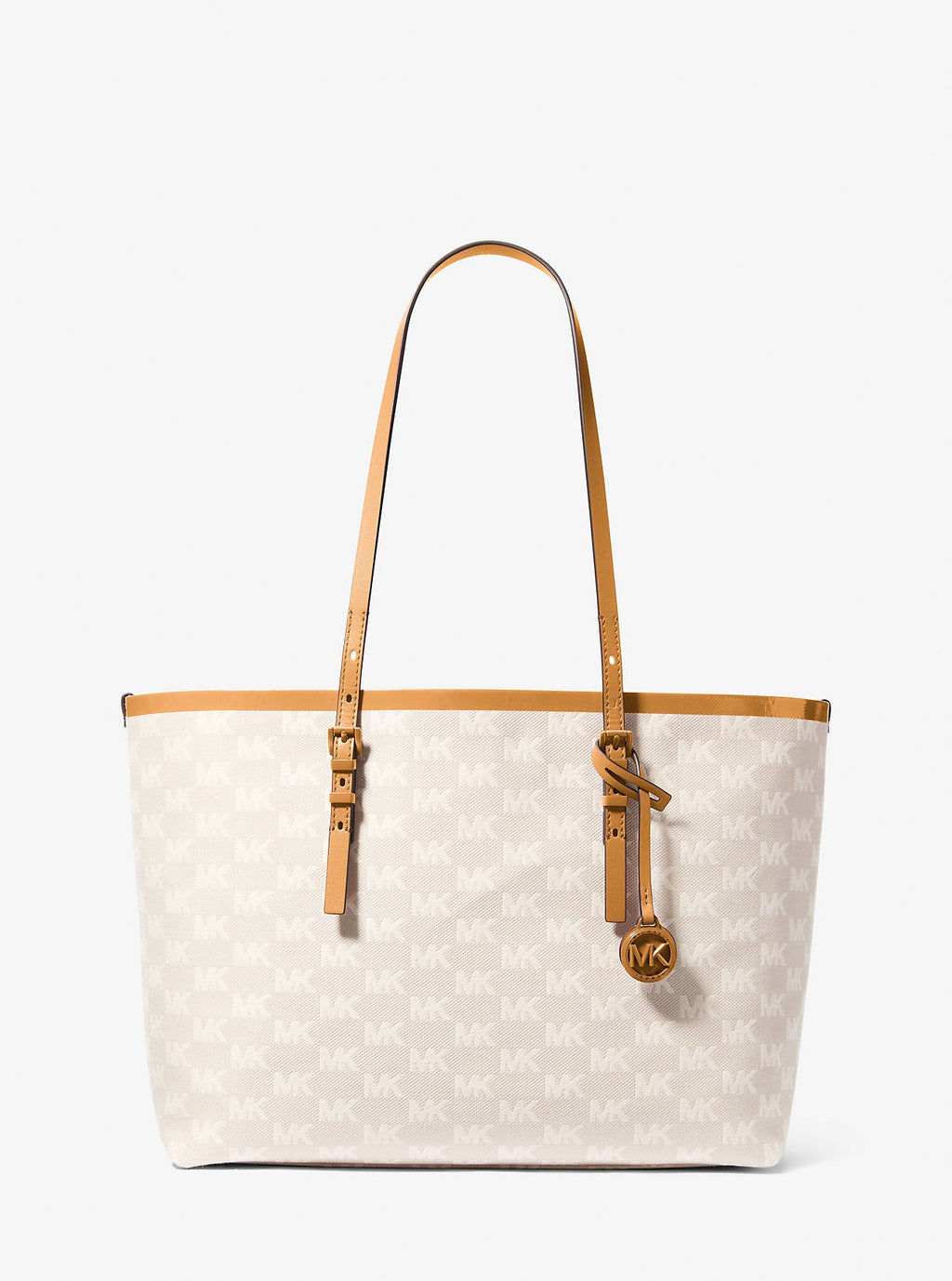 Michael Kors Quinn Large Signature Logo Jacquard Tote Bag Work Shoulder Bag with Pouch