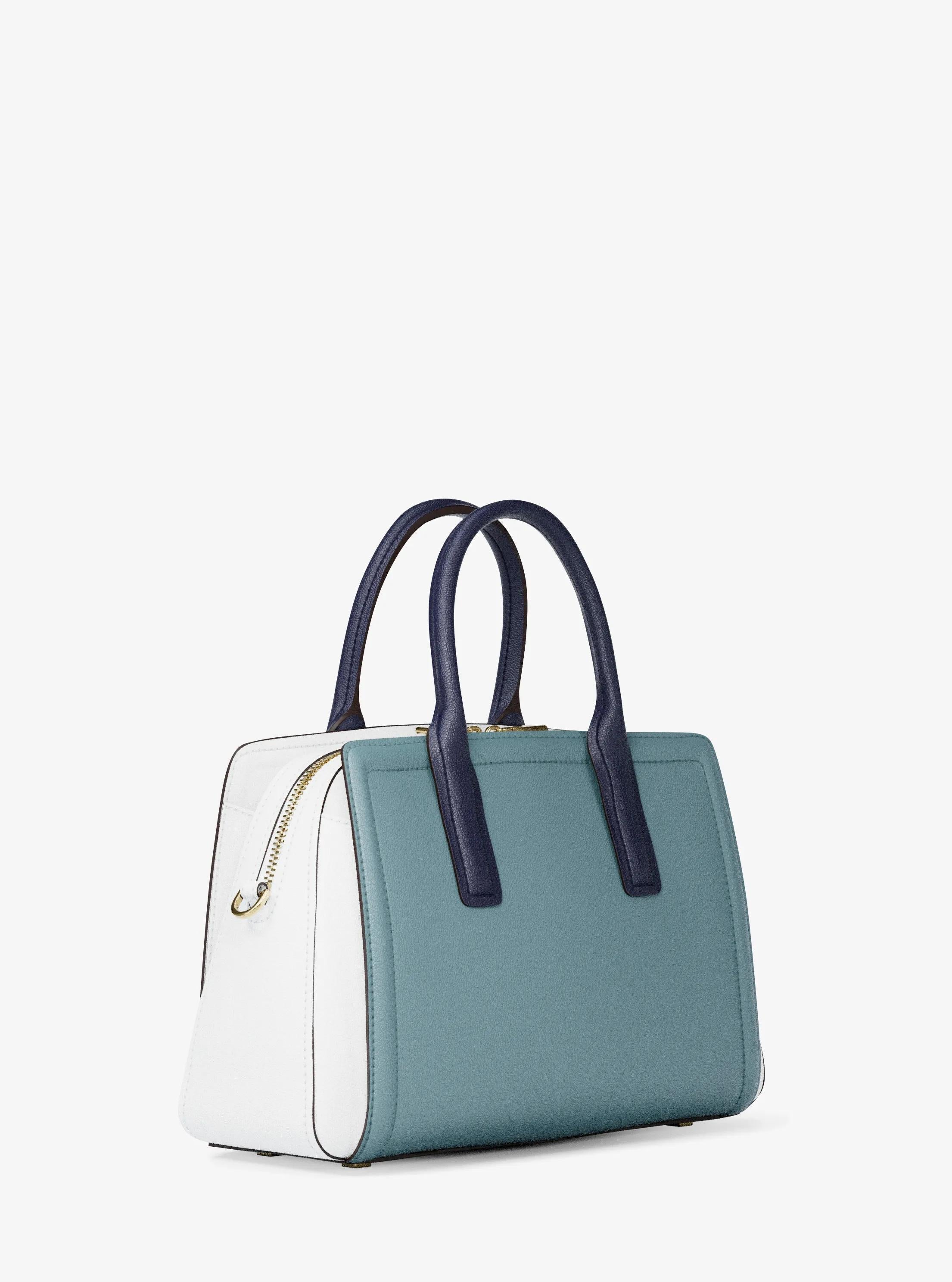 Michael Kors Laila Medium Color-Block Pebbled Leather Satchel