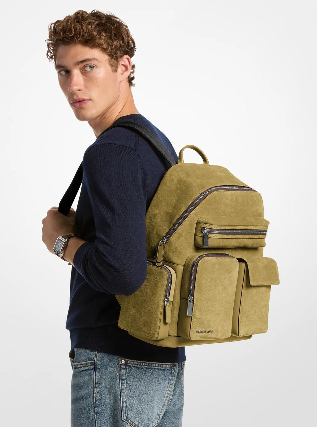 Michael Kors Dakota Suede Cargo Backpack Travel School Bag
