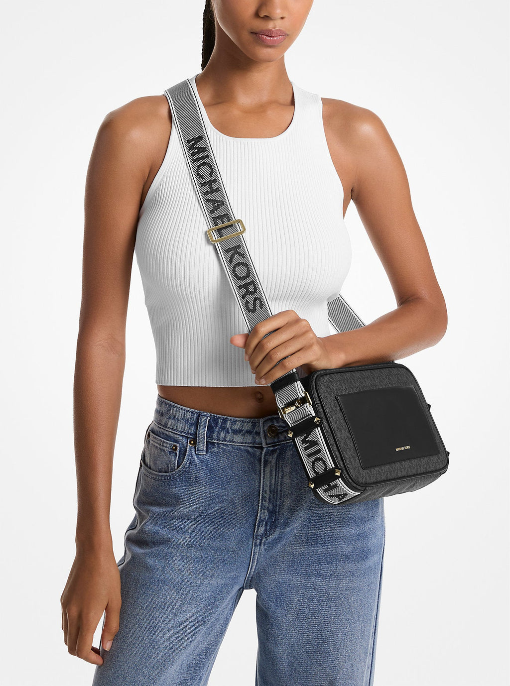 Michael Kors Maeve Large Signature Signature Logo Crossbody Bag Bag