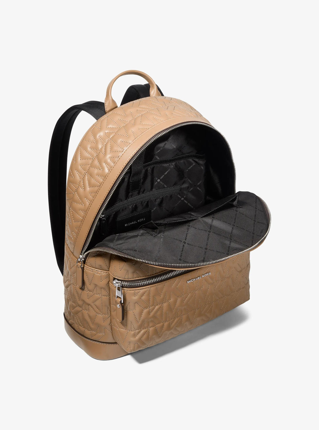 Michael Kors Hudson Medium Signature Logo Embossed Dome Backpack Travel School Bag