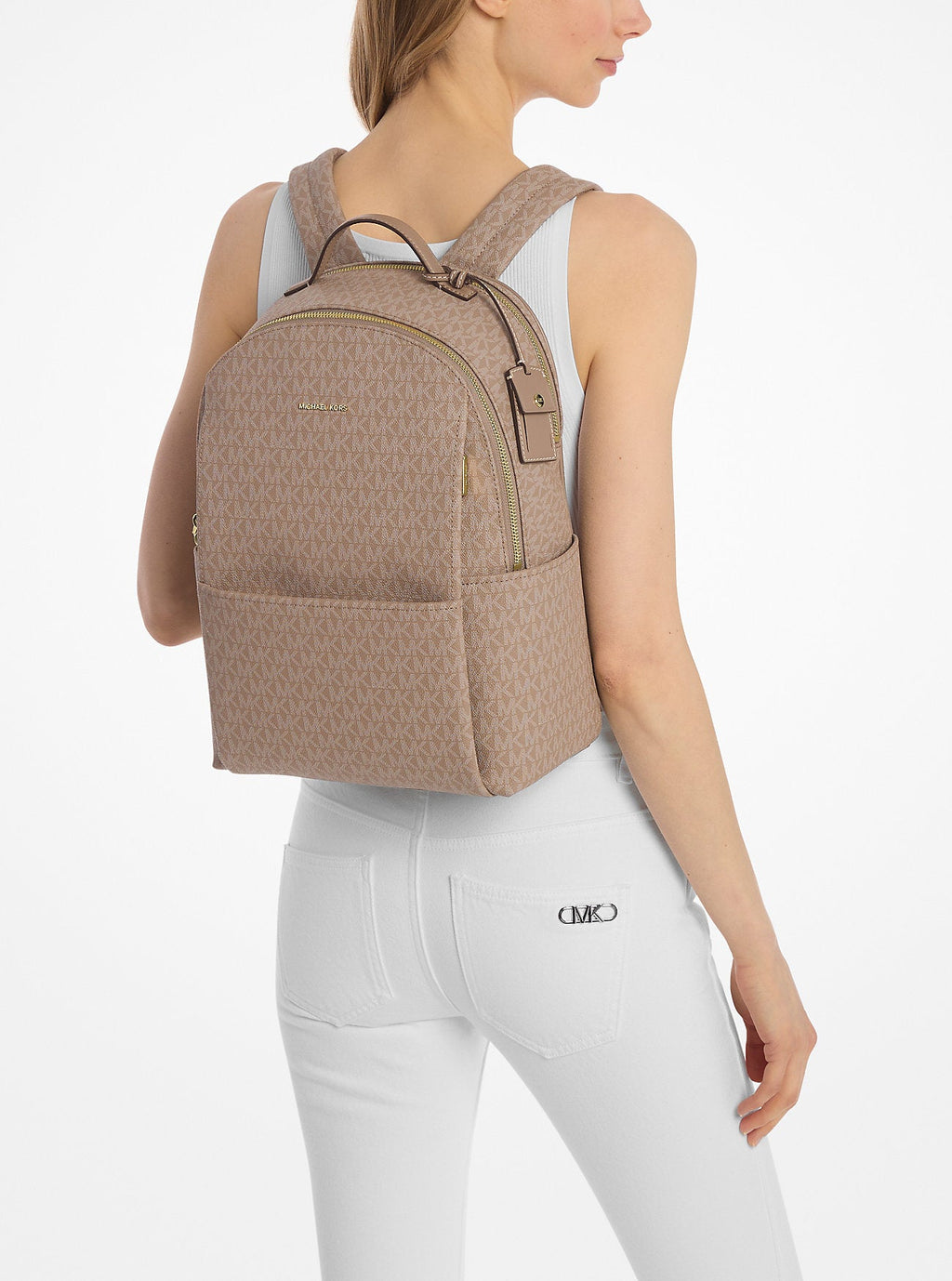 Michael Kors Sable Large Signature Signature Logo Backpack Travel School Bag